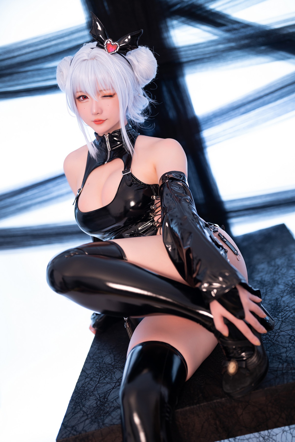 xgyw.top_Coser小姐姐星之迟迟水蓝小恶魔主题性感黑色皮质情趣服饰秀翘臀美腿诱惑写真59P