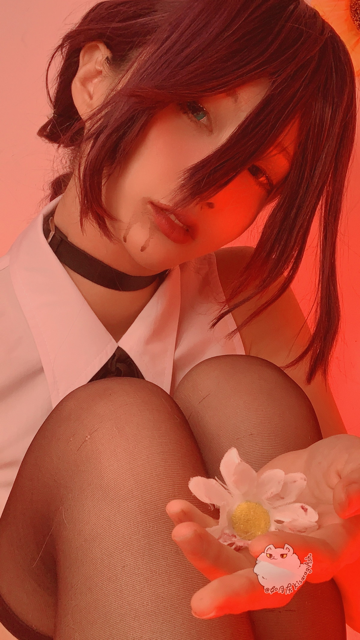 xgyw.top_网络美女Ash如月灰电锯人REZE主题性感无袖白T配黑色短裙黑丝袜迷人写真34P