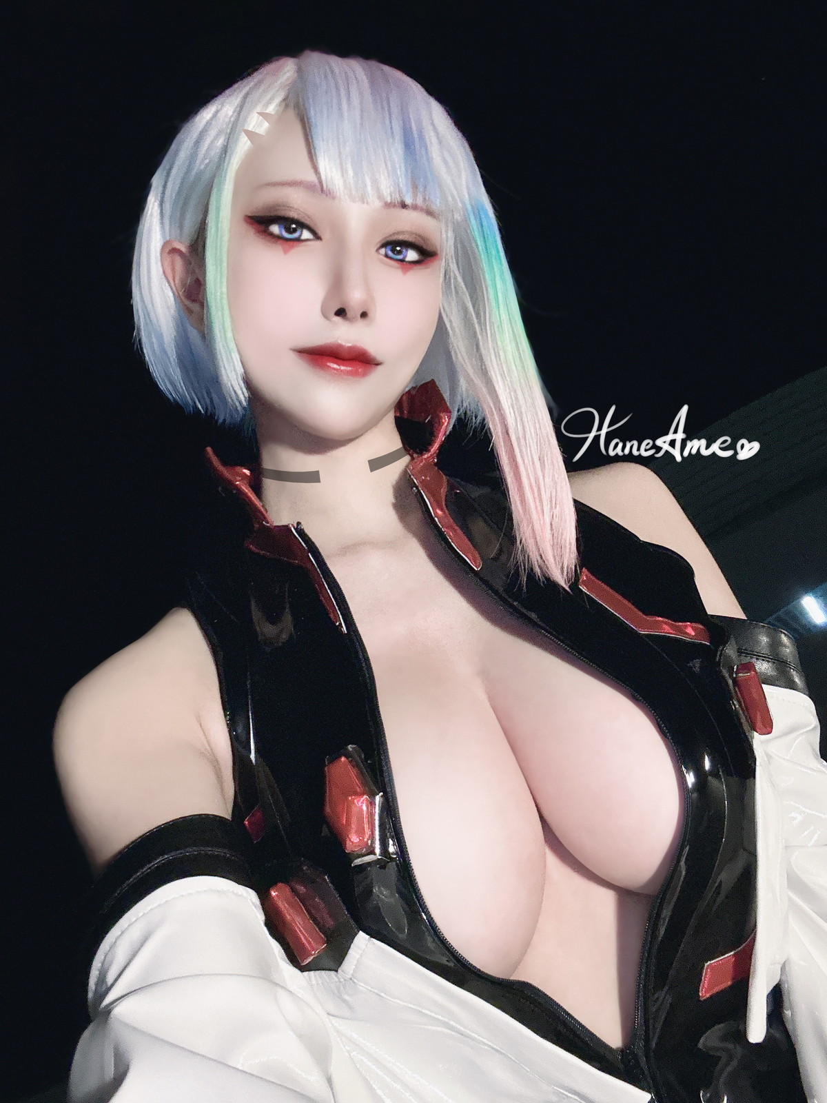 xgyw.top_Coser美女雨波_HaneAme-Cyberpunk Lucy主题私房浴缸黑色三点式内衣诱惑写真35P