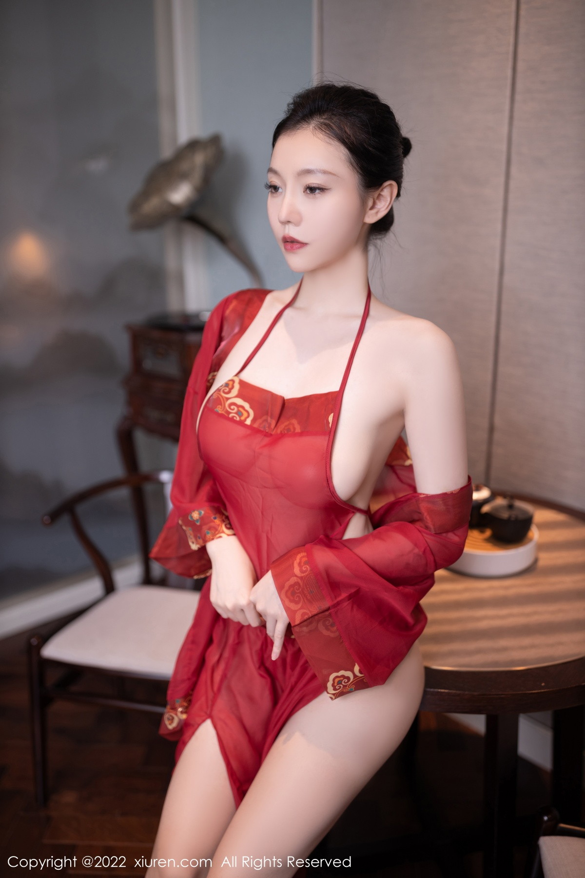 xgyw.top_XiuRen第5992期_模特安然anran性感红色轻透薄纱布兜秀曼妙身姿惹火诱惑写真80P