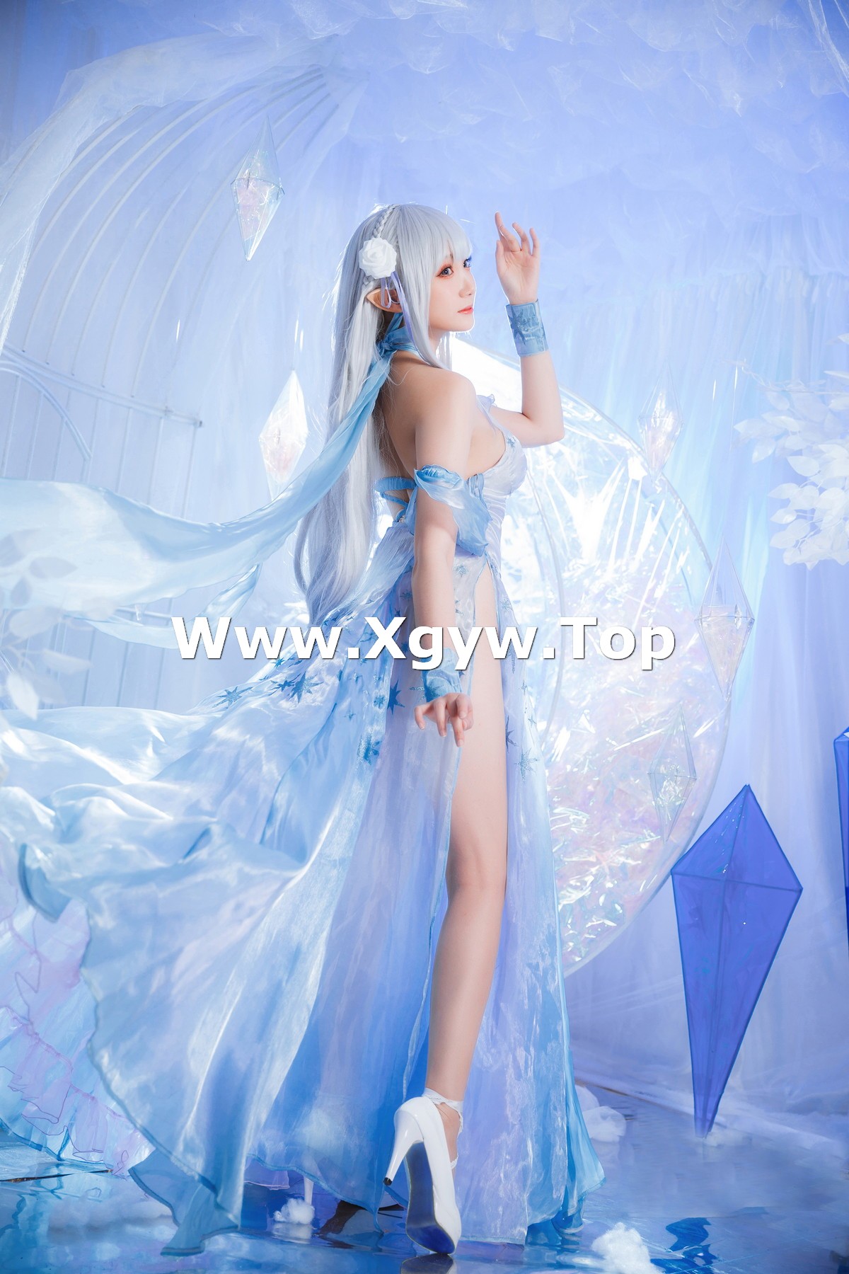 xgyw.top_Coser美女瓜希酱水晶礼服主题绝美精灵装扮性感薄纱礼裙秀白嫩肌肤诱惑写真28P