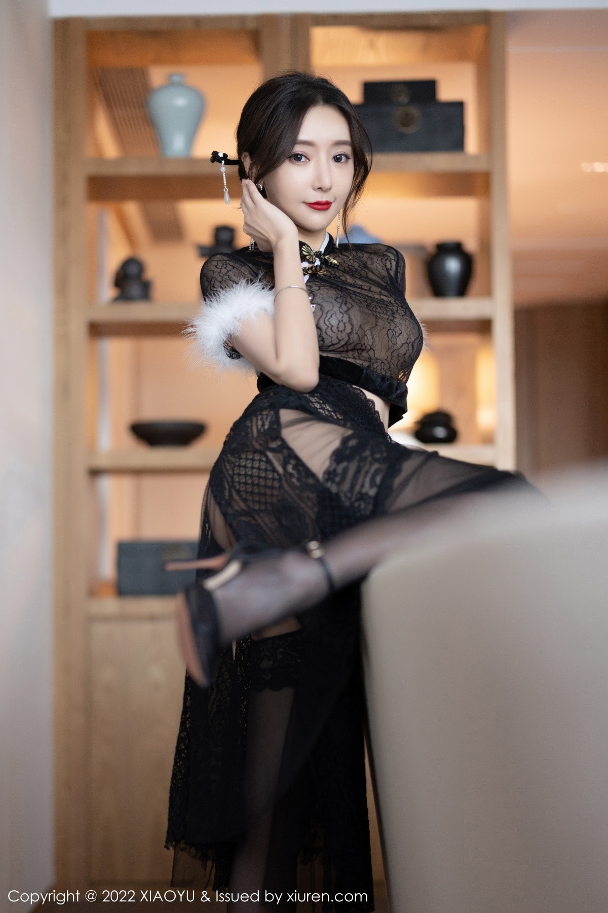 xgyw.top_[XiaoYu画语界]Vol.926_女神王馨瑶yanni性感黑色薄纱情趣旗袍配蕾丝袜惹火诱惑写真80P