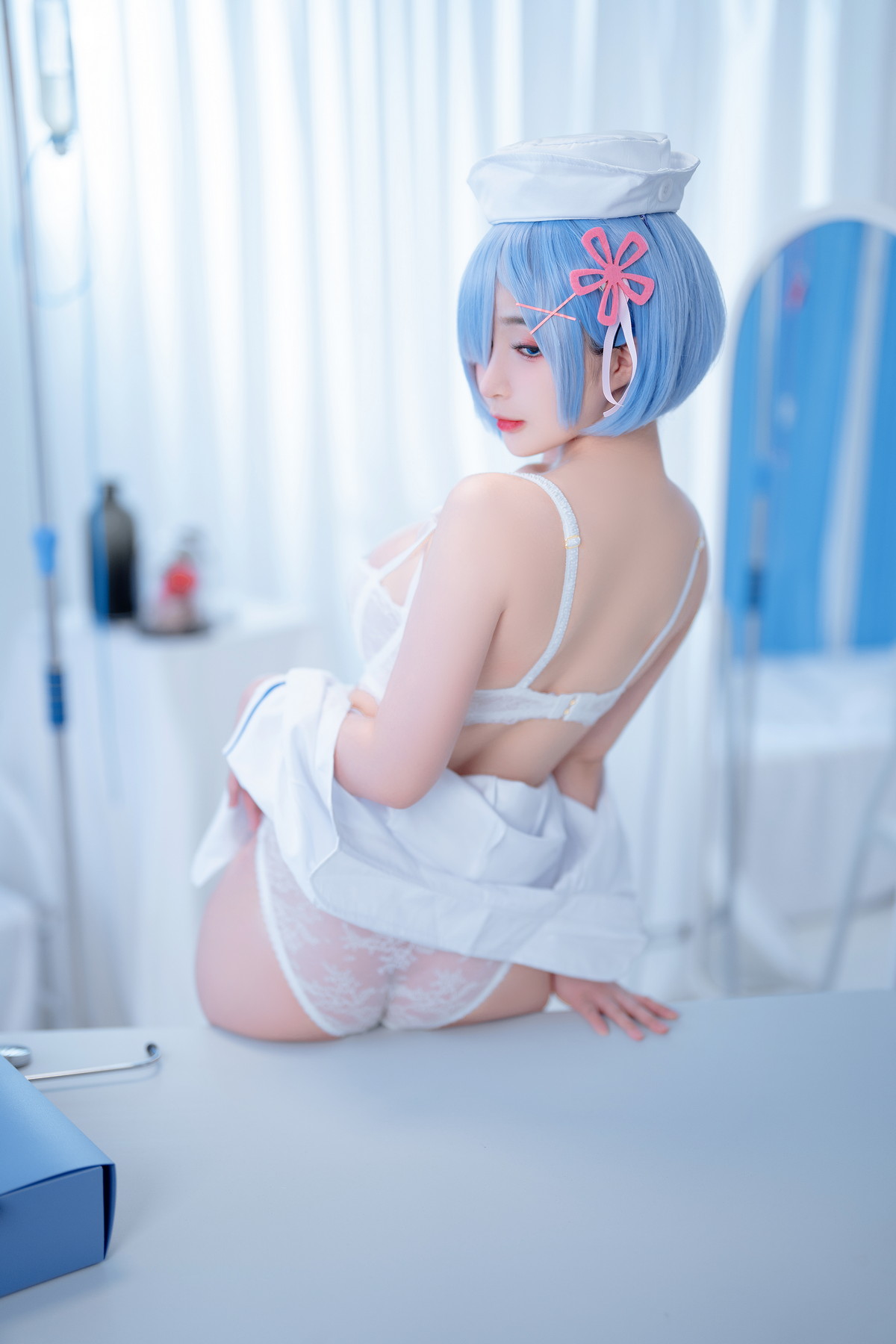 xgyw.top_网络美女桜井宁宁雷姆护士主题半脱护士装露性感白色内衣秀豪乳遮点诱惑写真108P