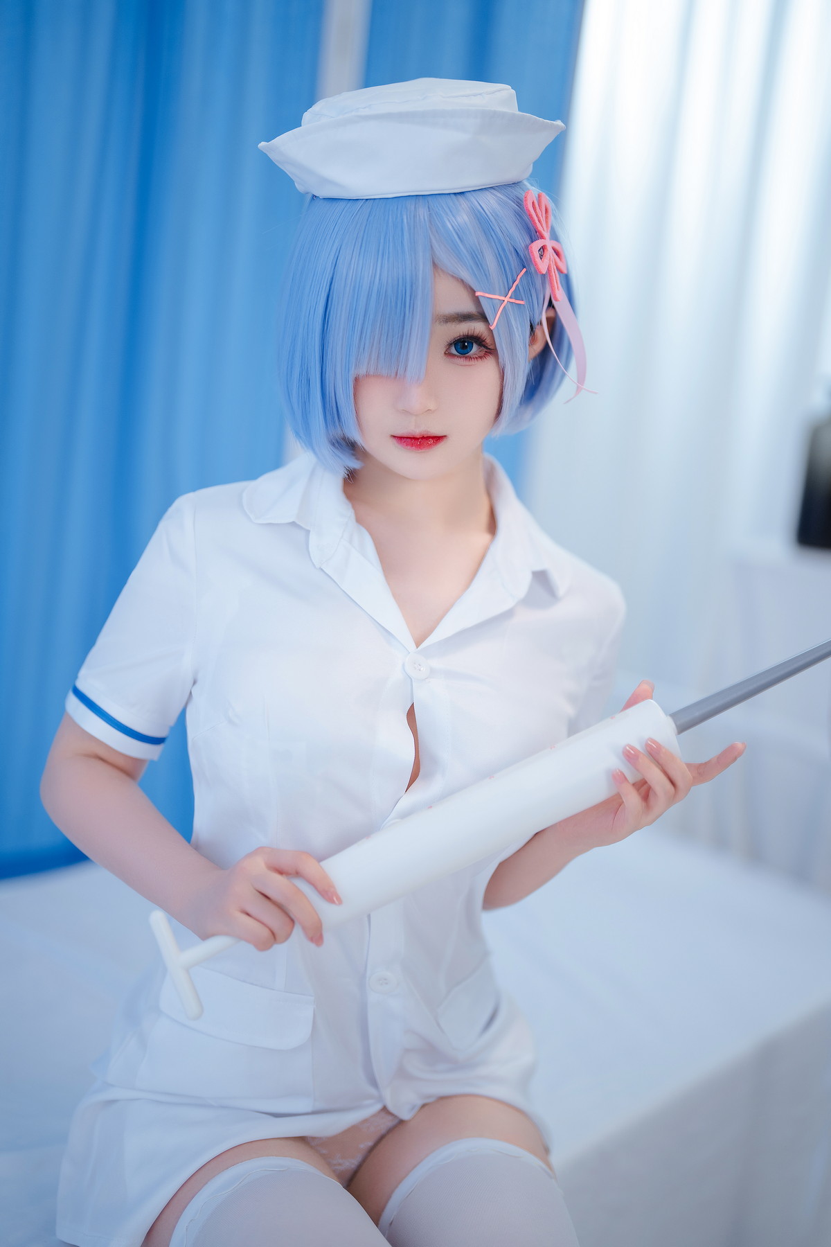 xgyw.top_网络美女桜井宁宁雷姆护士主题半脱护士装露性感白色内衣秀豪乳遮点诱惑写真108P