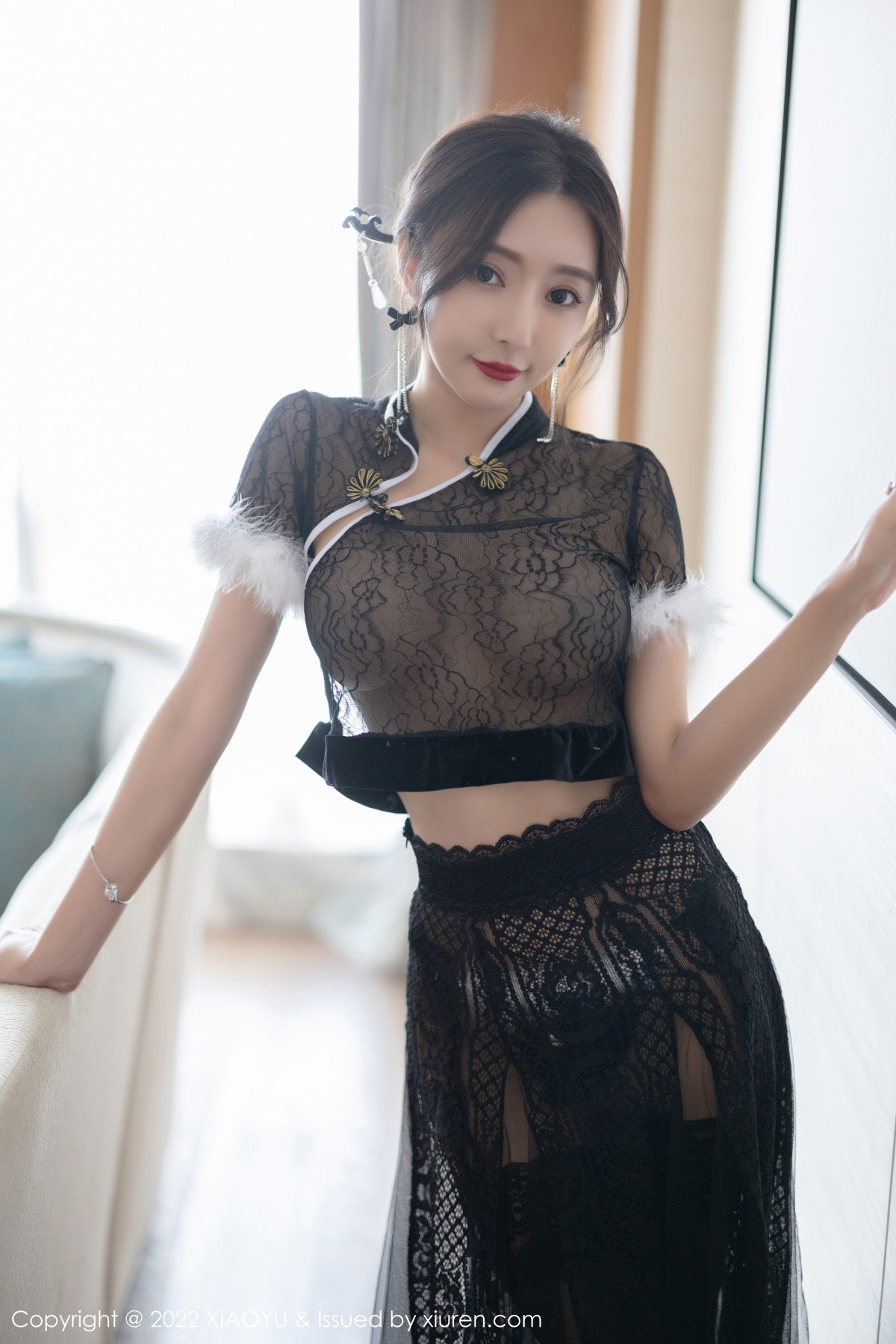 xgyw.top_[XiaoYu画语界]Vol.926_女神王馨瑶yanni性感黑色薄纱情趣旗袍配蕾丝袜惹火诱惑写真80P