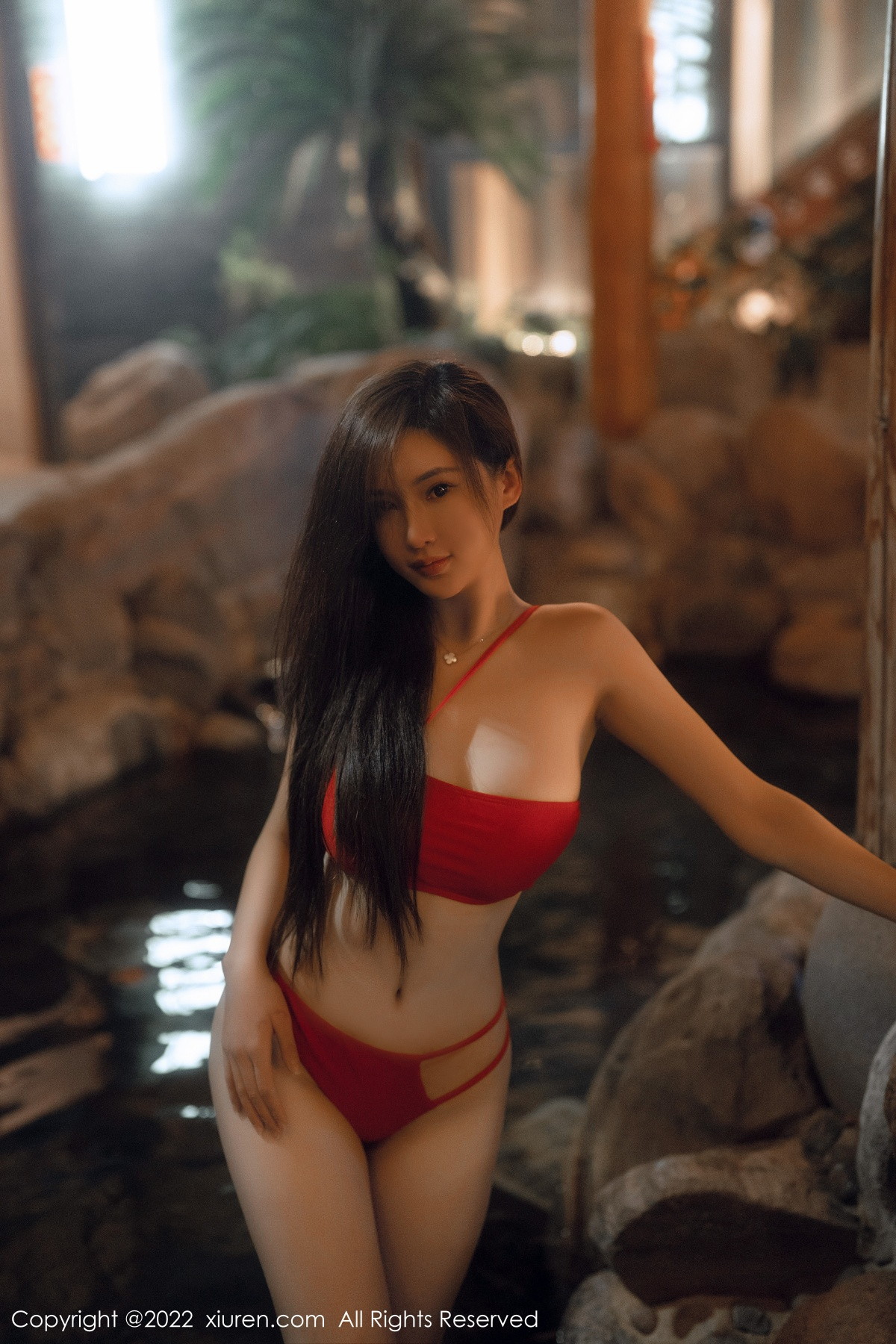 xgyw.top_XiuRen第6014_女神Carol周妍希温泉场景性感红色比基尼秀丰满身材诱惑写真58P