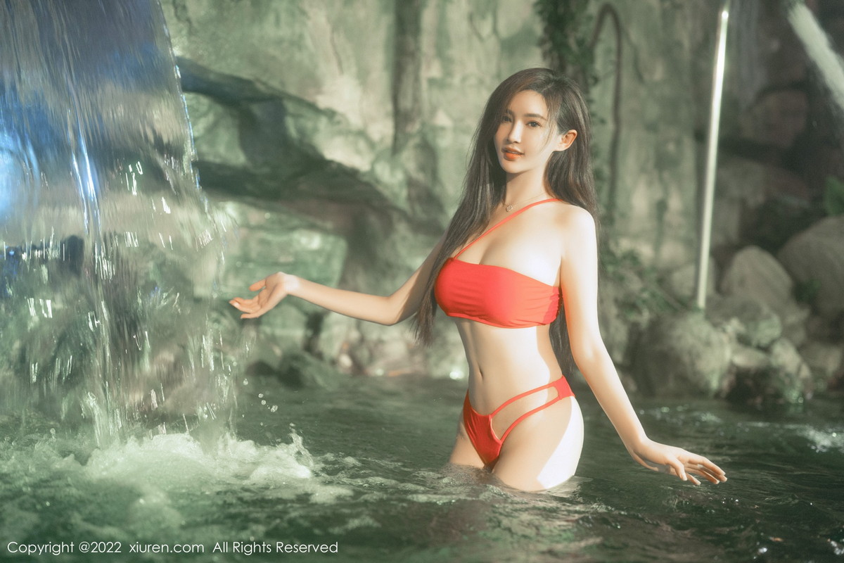xgyw.top_XiuRen第6014_女神Carol周妍希温泉场景性感红色比基尼秀丰满身材诱惑写真58P