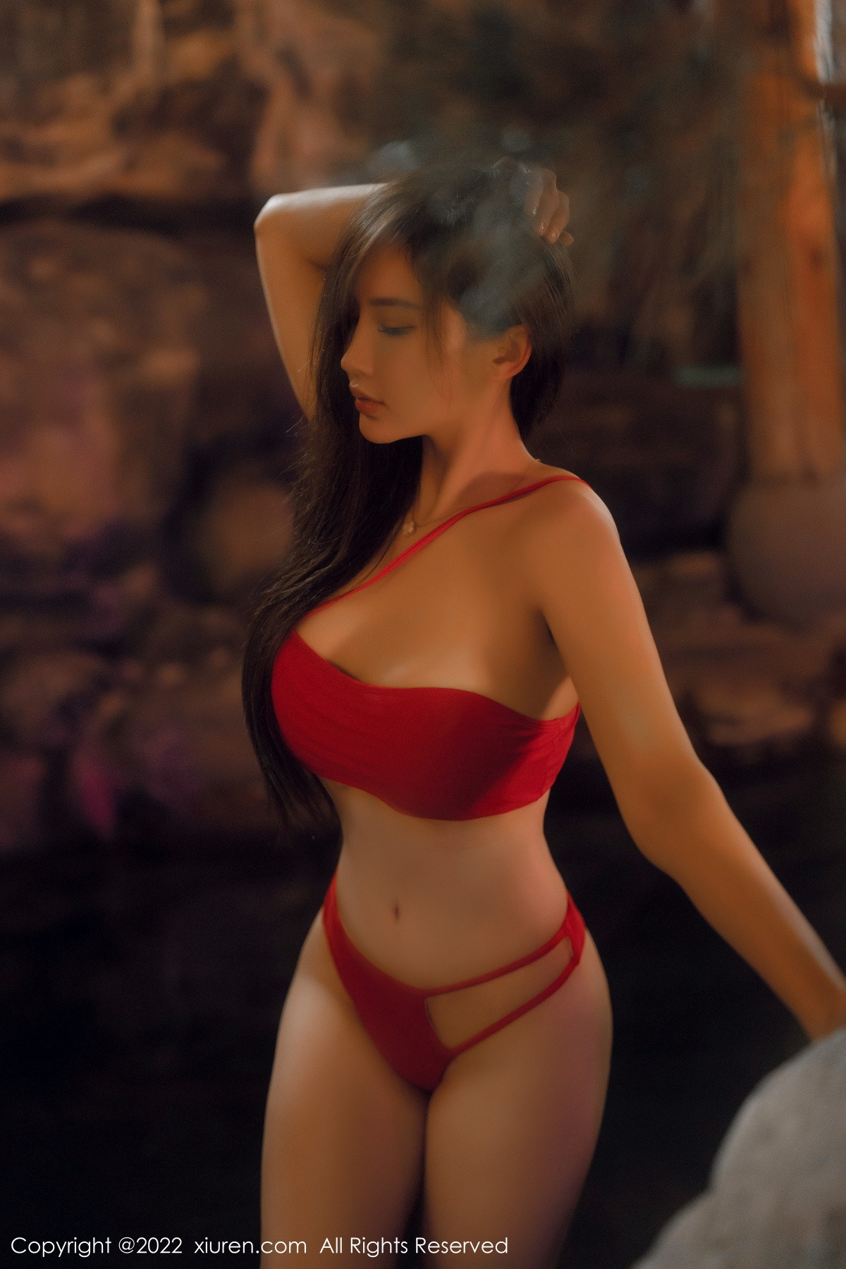 xgyw.top_XiuRen第6014_女神Carol周妍希温泉场景性感红色比基尼秀丰满身材诱惑写真58P