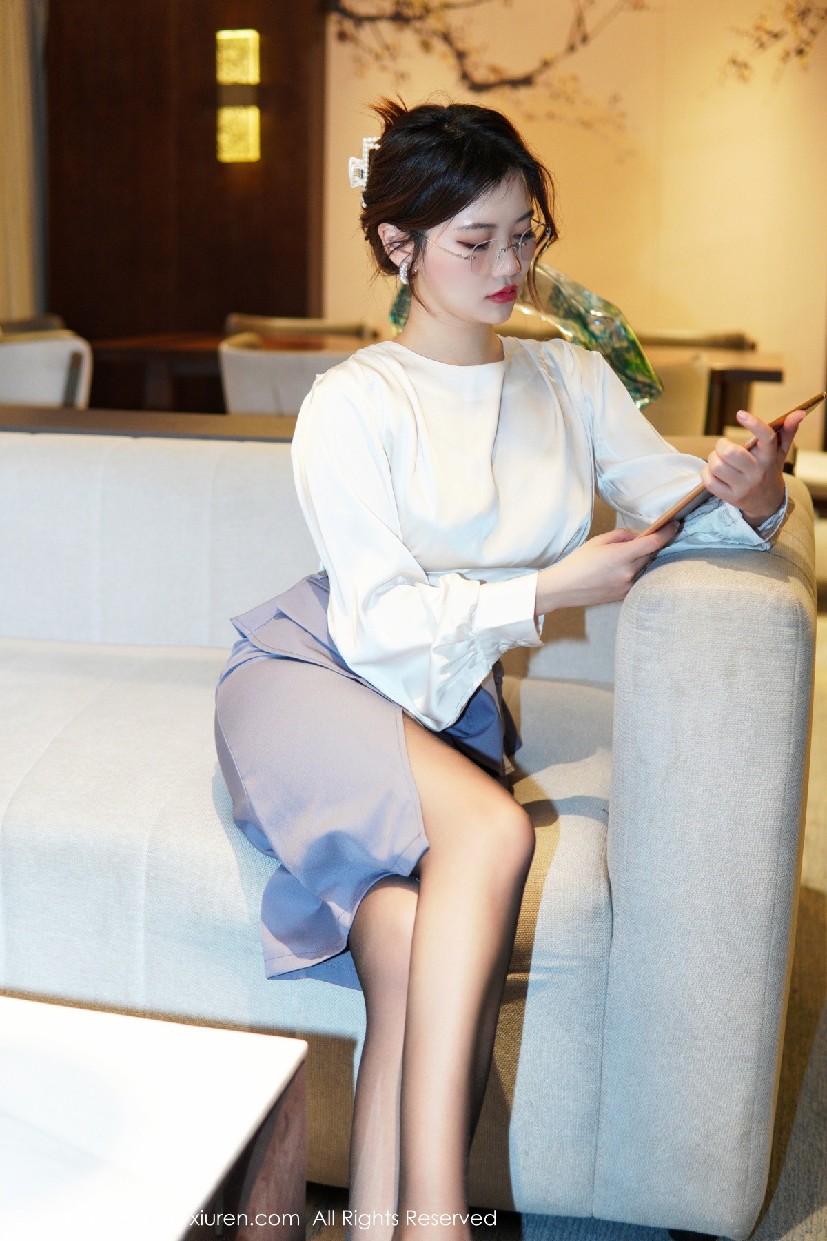 xgyw.top_XiuRen第6028期_模特奈奈子醉酒女教师主题半脱露绿灰色蕾丝内衣撩人诱惑写真79P