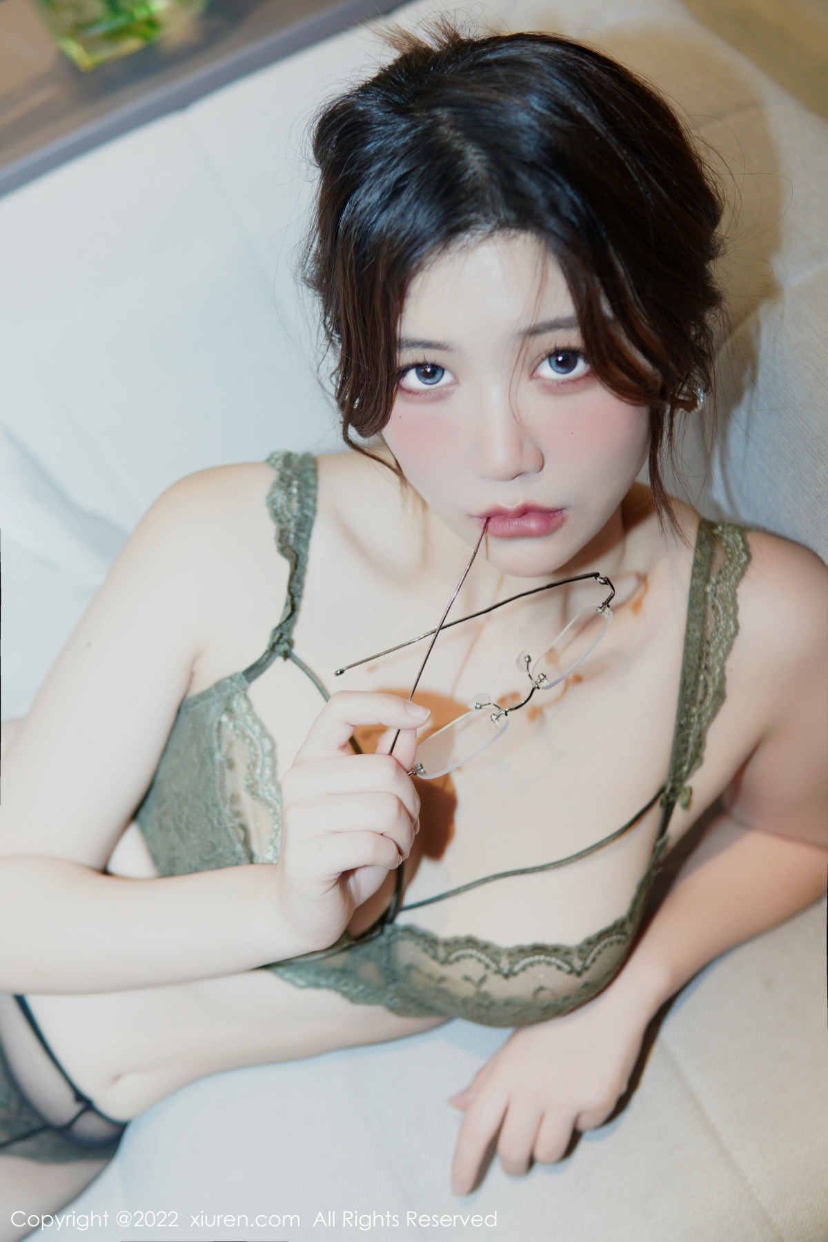 xgyw.top_XiuRen第6028期_模特奈奈子醉酒女教师主题半脱露绿灰色蕾丝内衣撩人诱惑写真79P