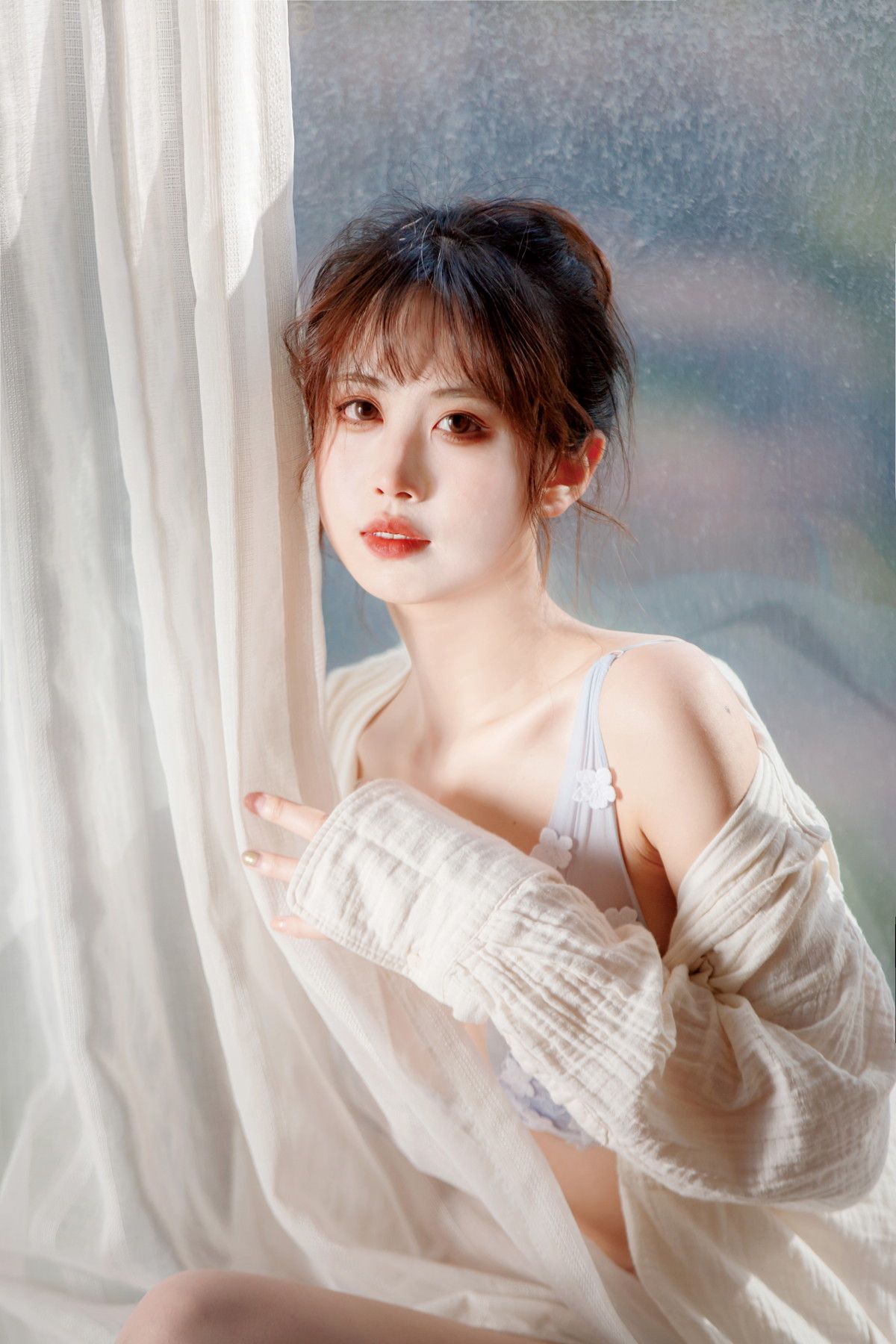 Xgyw.Net_次元少女念雪ww居家蓝色主题私房脱白T露性感蓝色内衣秀白嫩肌肤迷人写真25P