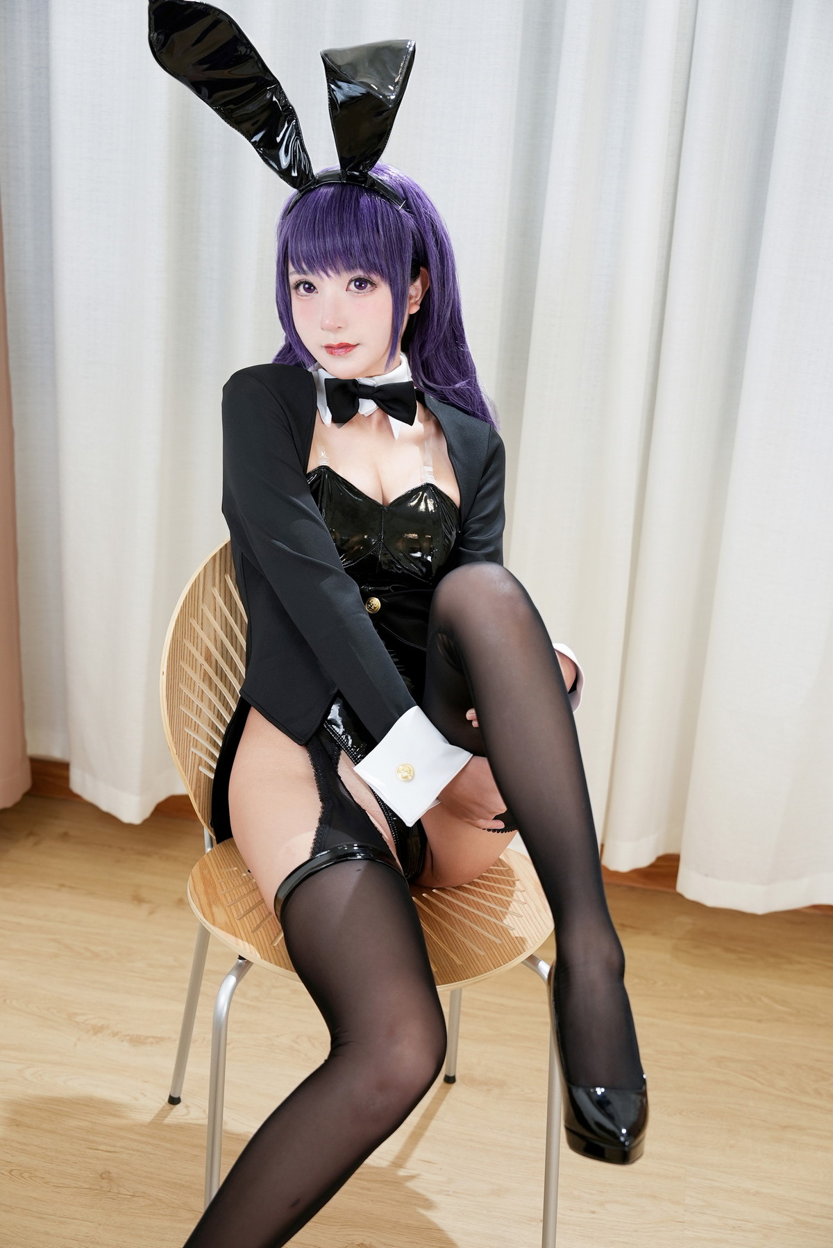 Xgyw.Net_网络美女豪歌喜多川海梦兔女郎主题私房黑色皮质连体内衣配黑丝吊袜诱惑写真67P