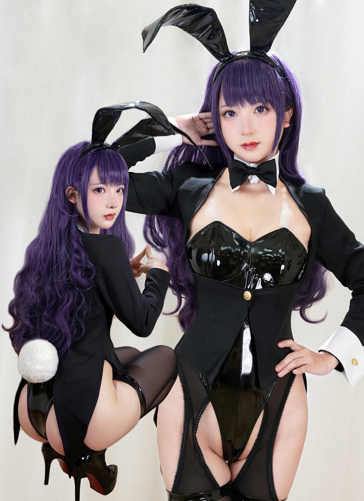Xgyw.Net_网络美女豪歌喜多川海梦兔女郎主题私房黑色皮质连体内衣配黑丝吊袜诱惑写真67P