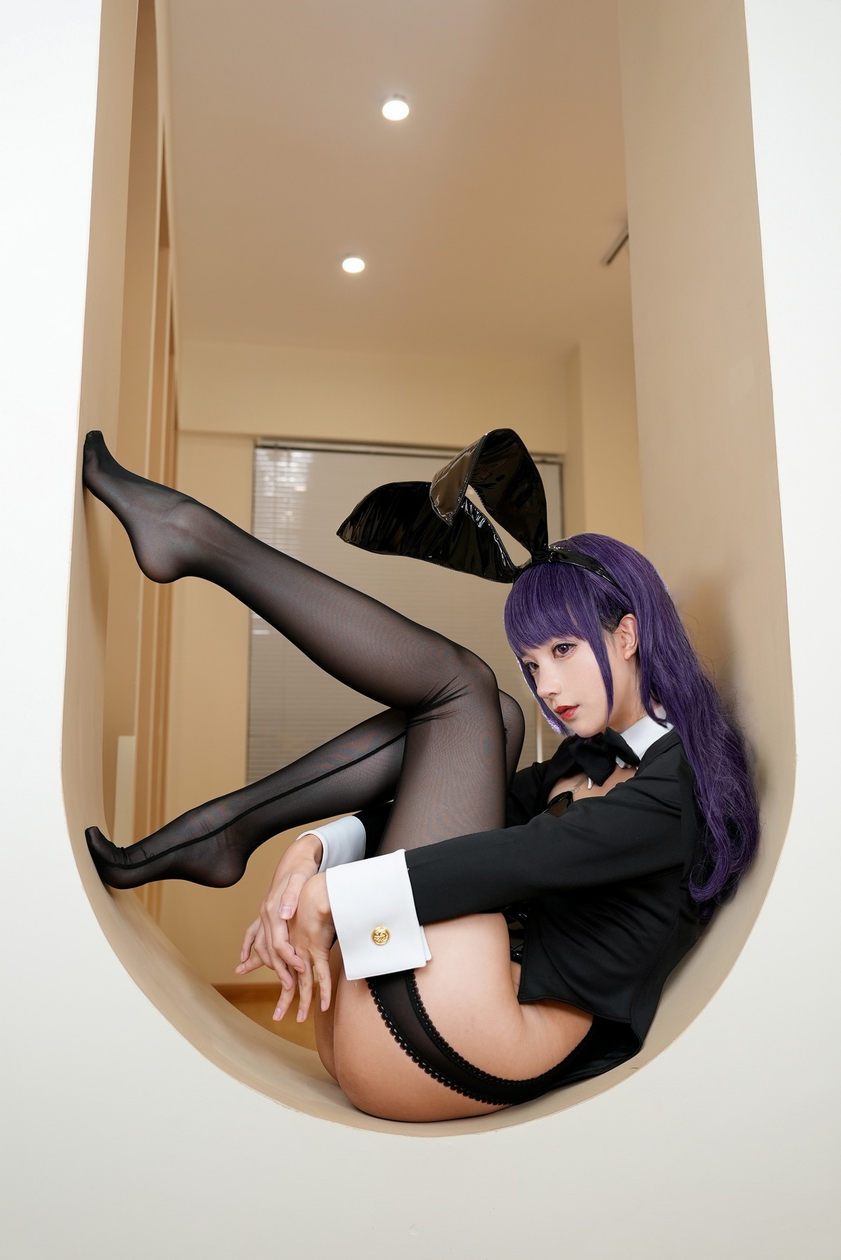 Xgyw.Net_网络美女豪歌喜多川海梦兔女郎主题私房黑色皮质连体内衣配黑丝吊袜诱惑写真67P