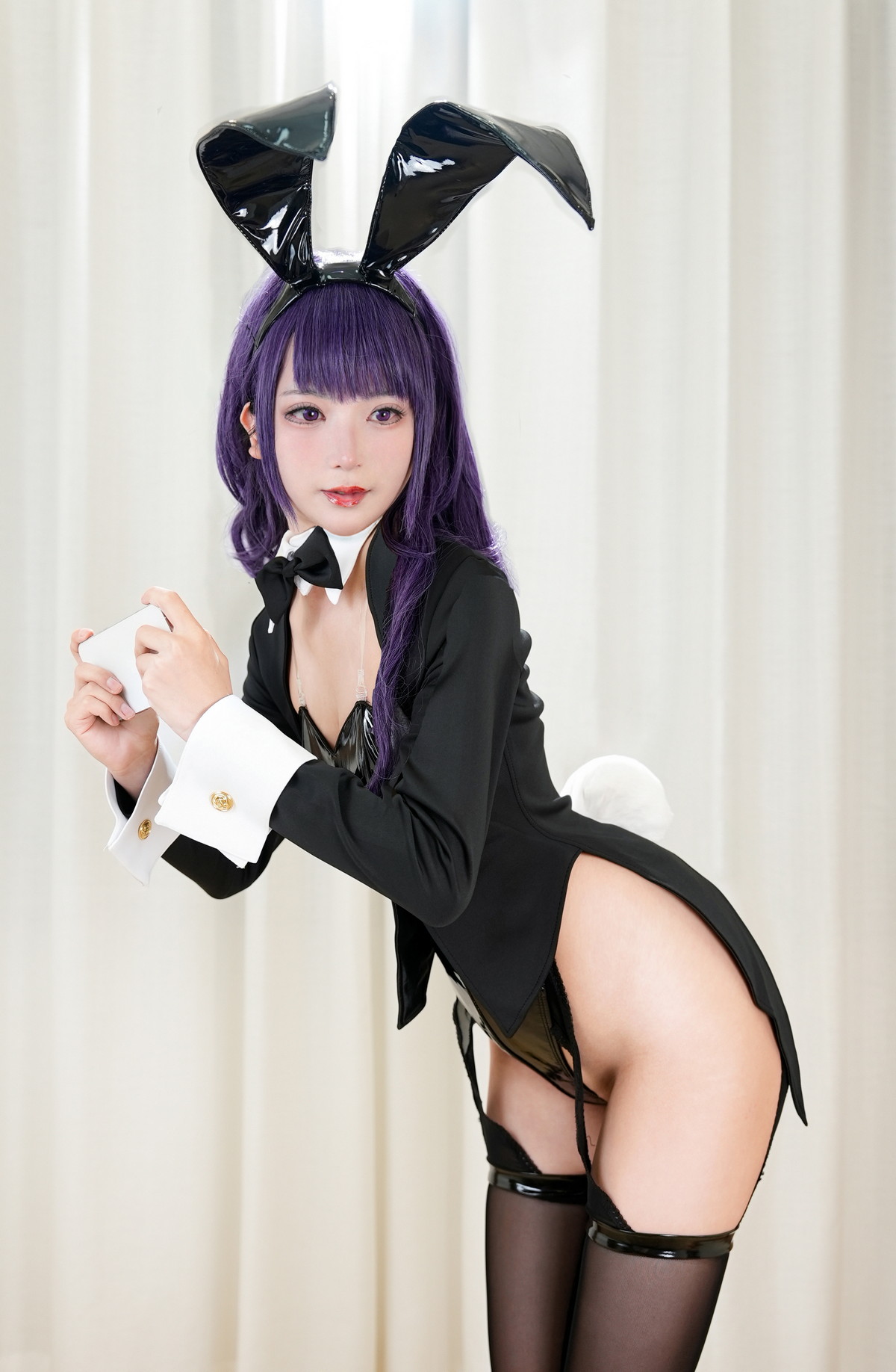 Xgyw.Net_网络美女豪歌喜多川海梦兔女郎主题私房黑色皮质连体内衣配黑丝吊袜诱惑写真67P