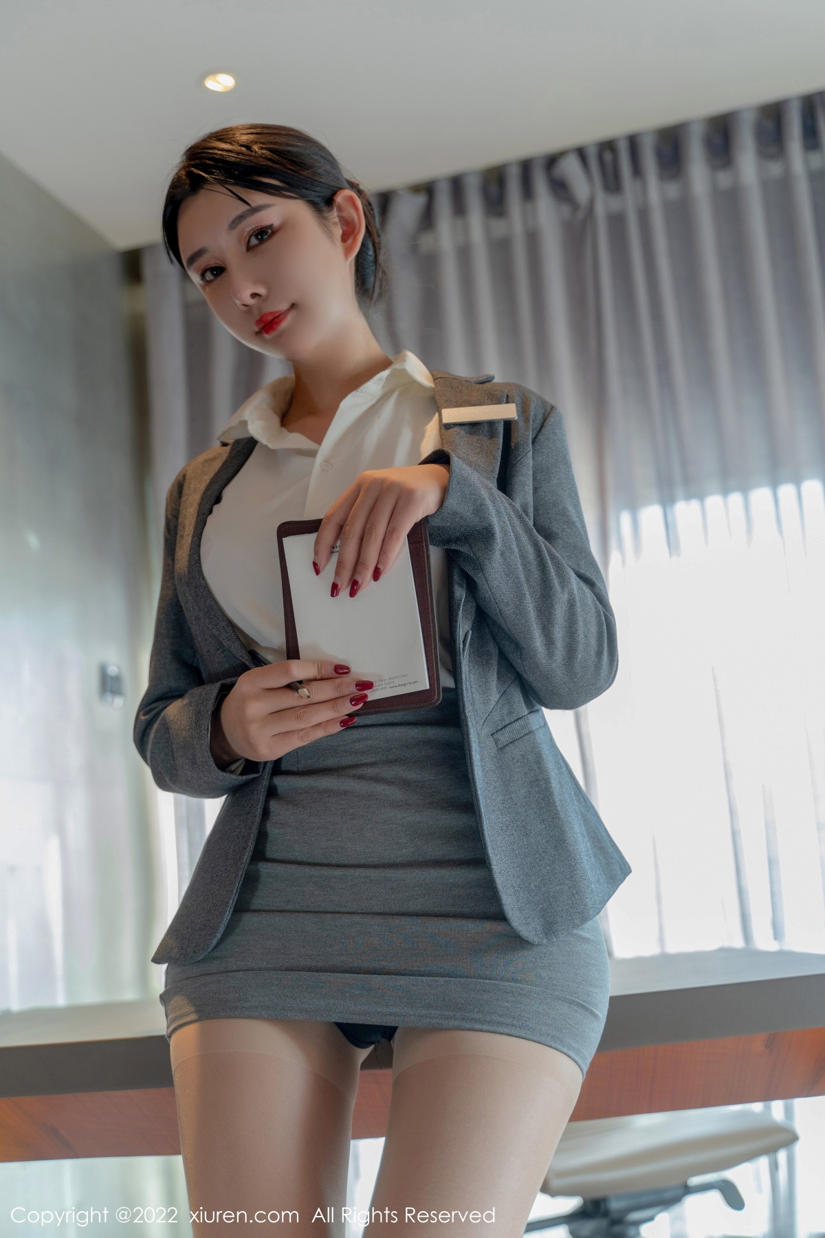 Xgyw.Net_XiuRen第6054期_模特夏沫沫tifa私人秘书主题白衬衣配超薄无内肉丝惹火诱惑写真64P