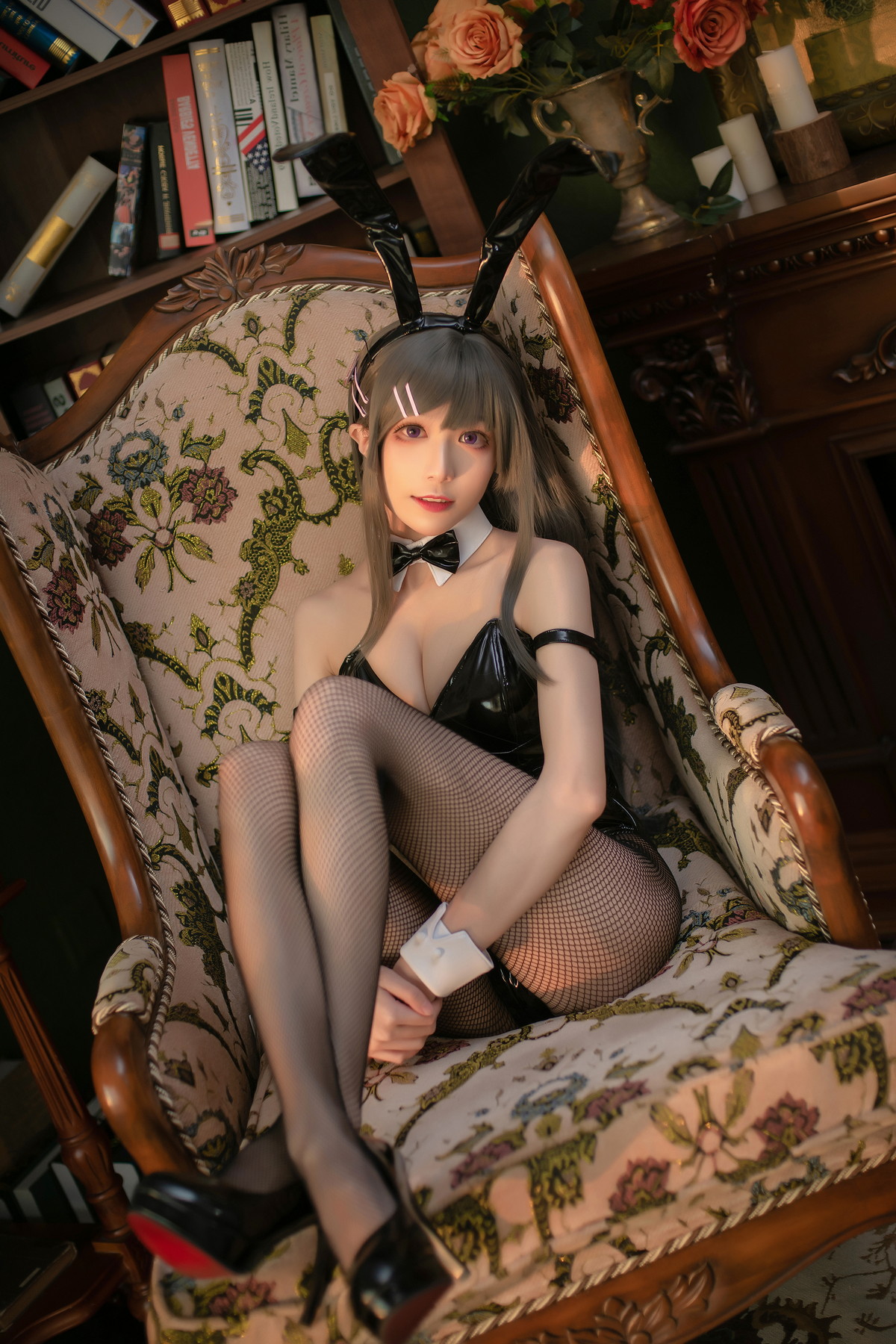 Xgyw.Net_Coser美女Tomoyo酱麻衣兔女郎主题性感黑色皮质连体衣配黑丝网袜诱惑写真22P