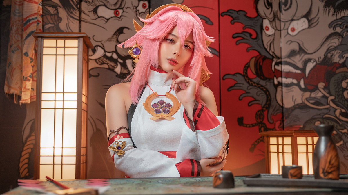 Xgyw.Net_网络美女阿九八重神子主题私房性感彩色裙服饰半撩秀白嫩翘臀美腿诱惑写真51P