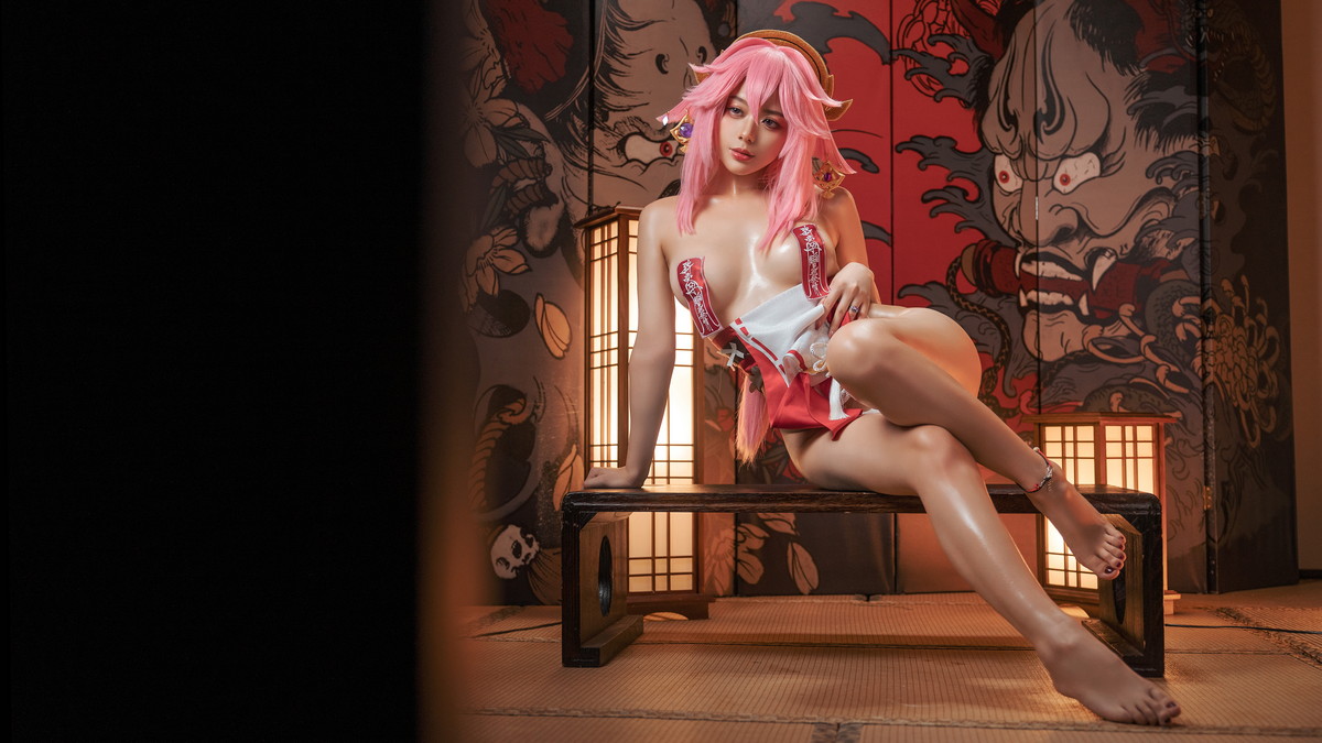 Xgyw.Net_网络美女阿九八重神子主题私房性感彩色裙服饰半撩秀白嫩翘臀美腿诱惑写真51P