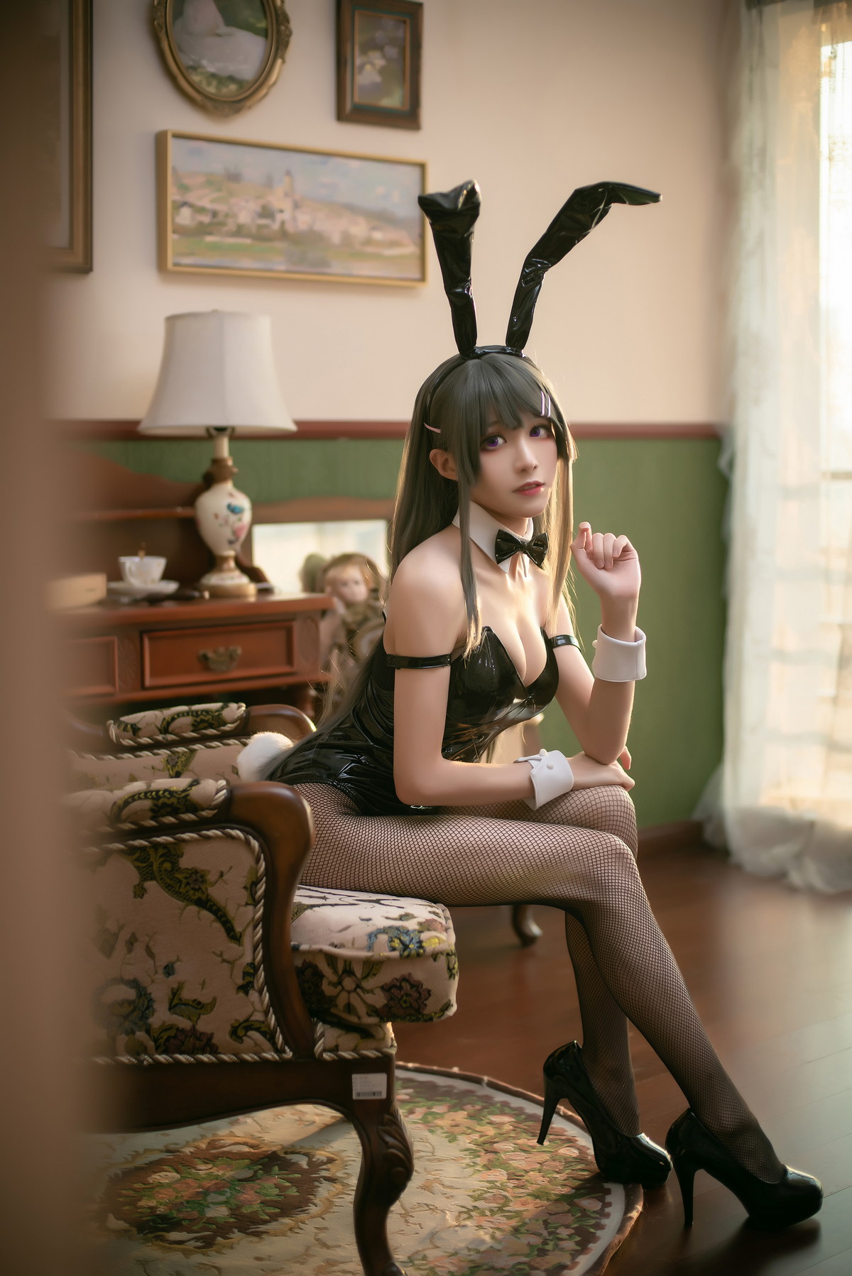 Xgyw.Net_Coser美女Tomoyo酱麻衣兔女郎主题性感黑色皮质连体衣配黑丝网袜诱惑写真22P
