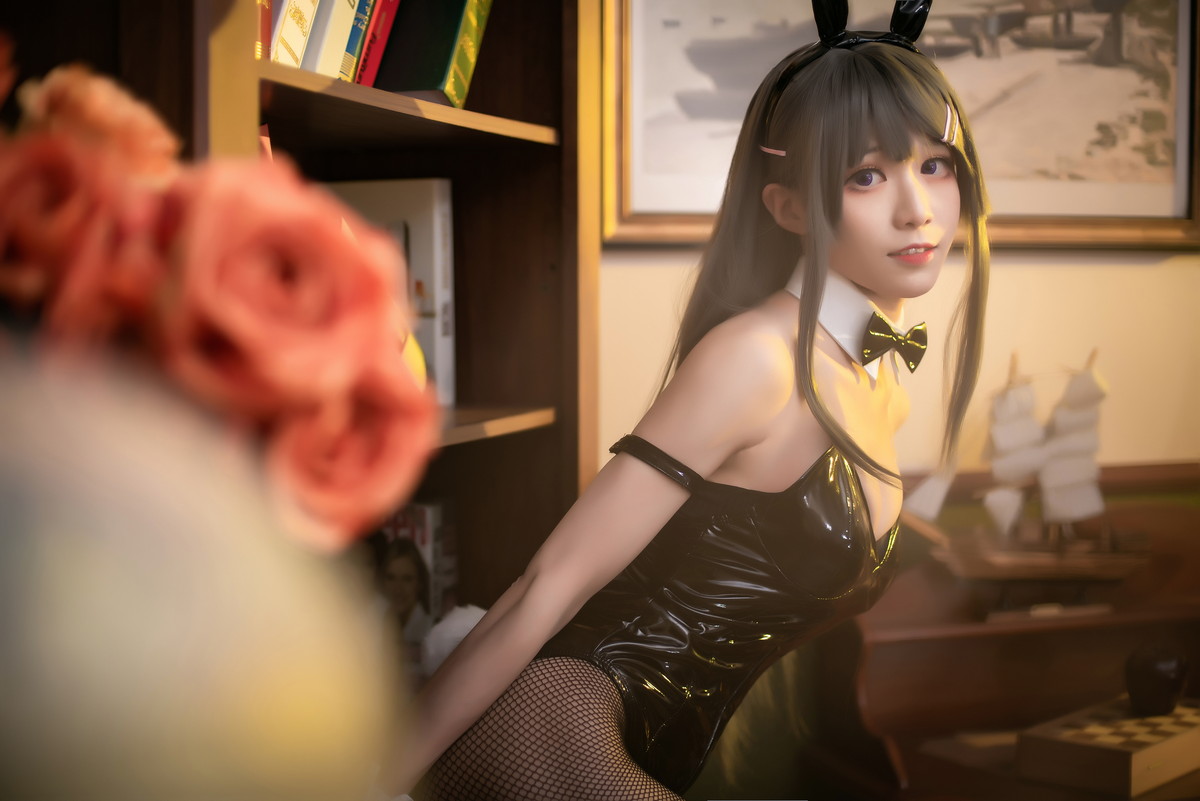 Xgyw.Net_Coser美女Tomoyo酱麻衣兔女郎主题性感黑色皮质连体衣配黑丝网袜诱惑写真22P