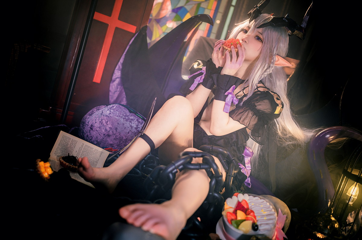 Xgyw.Net_Coser美女伊喵君四叶草剧场法芙娜主题性感黑色开胸服饰秀白嫩肌肤诱惑写真27P