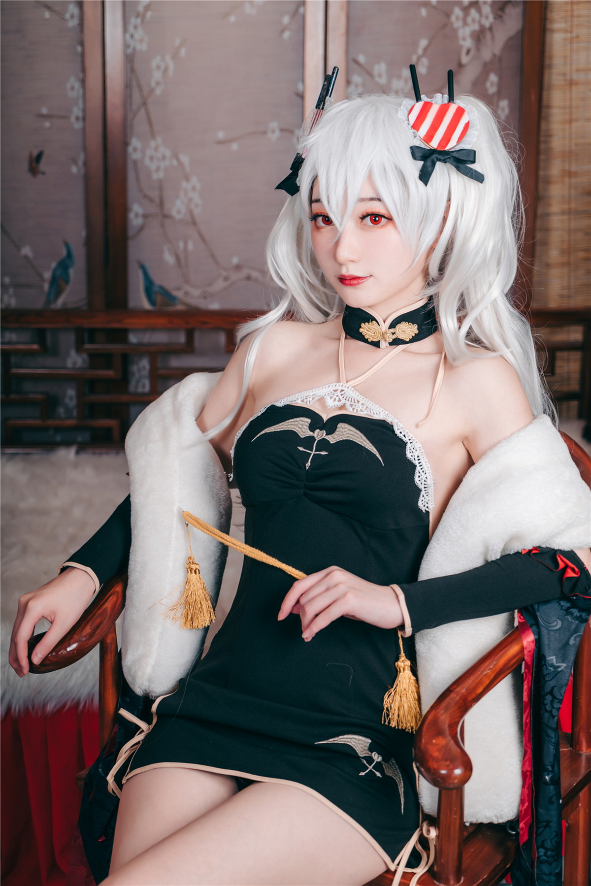 Xgyw.Net_Coser美女桃墨吸血鬼旗袍主题私房性感黑色超短旗袍秀白嫩肌肤迷人诱惑写真40P
