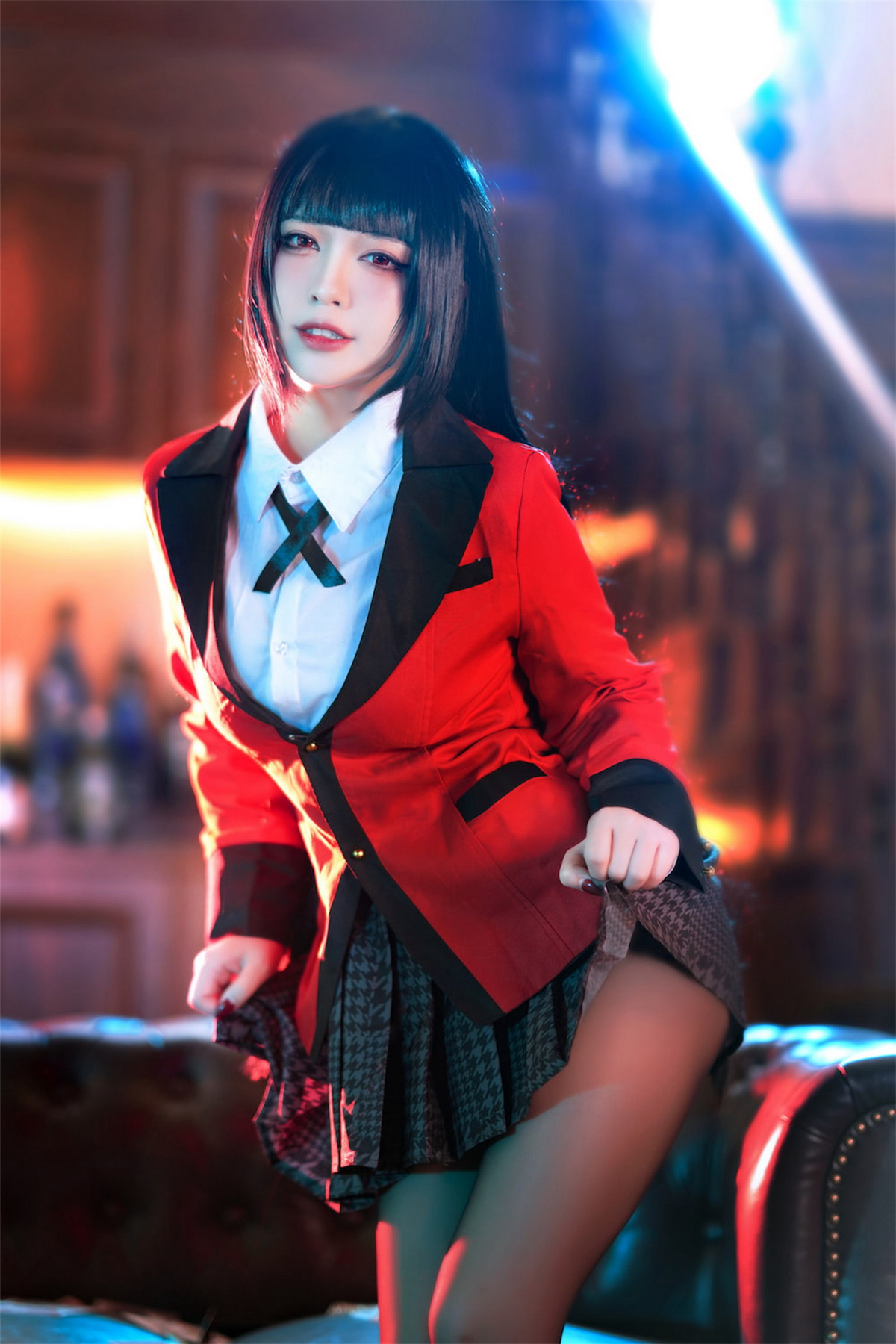 Xgyw.Net_网络美女索索半半子梦子主题性感红色外套配黑短裙露超薄黑丝秀美腿诱惑写真48P