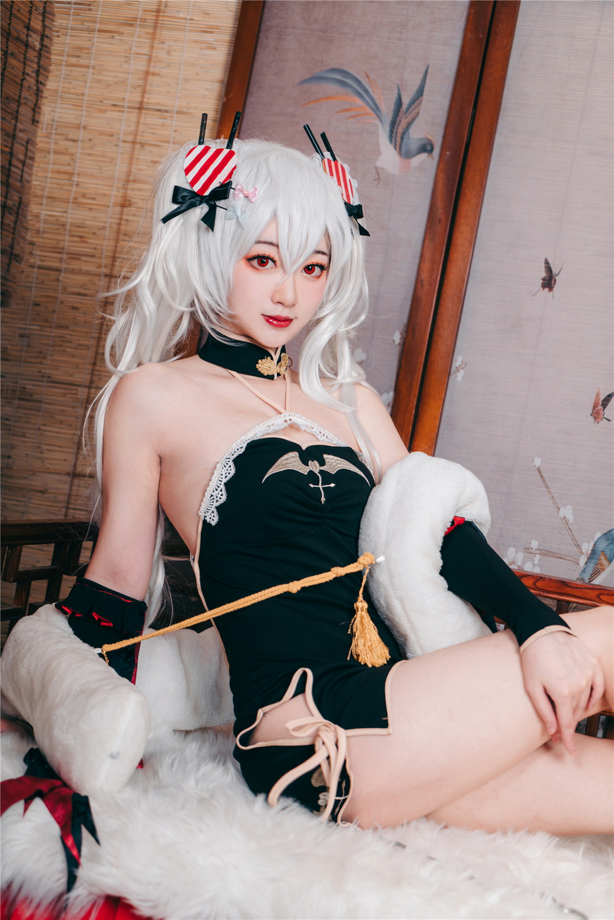 Xgyw.Net_Coser美女桃墨吸血鬼旗袍主题私房性感黑色超短旗袍秀白嫩肌肤迷人诱惑写真40P