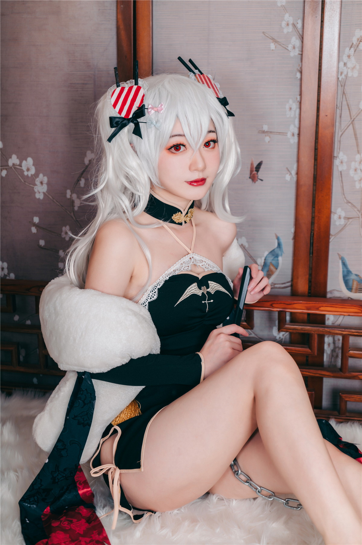 Xgyw.Net_Coser美女桃墨吸血鬼旗袍主题私房性感黑色超短旗袍秀白嫩肌肤迷人诱惑写真40P