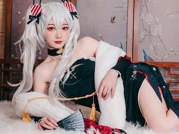 Coser青春美女桃墨吸血鬼中式主题私人性感黑色超短中式秀白皙肌肤迷人骚扰写真40P