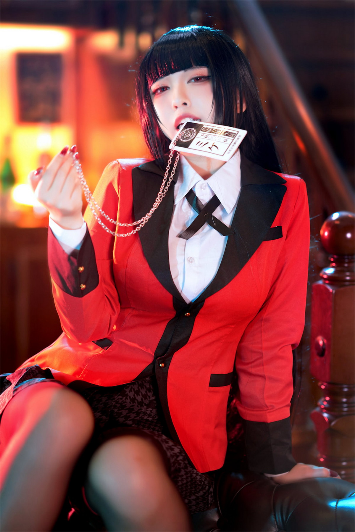 Xgyw.Net_网络美女索索半半子梦子主题性感红色外套配黑短裙露超薄黑丝秀美腿诱惑写真48P