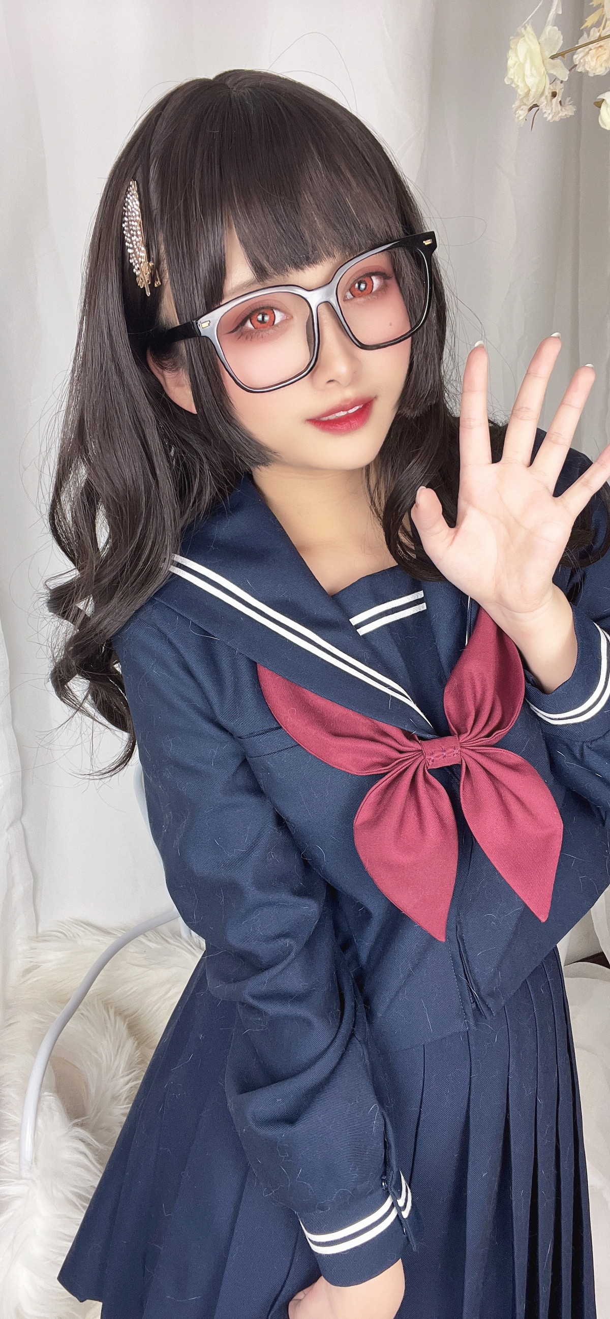 Xgyw.Net_动漫博主洛璃LoLiSAMA漫画主题私房脱学生制服露性感蕾丝内衣丰满诱惑写真113P