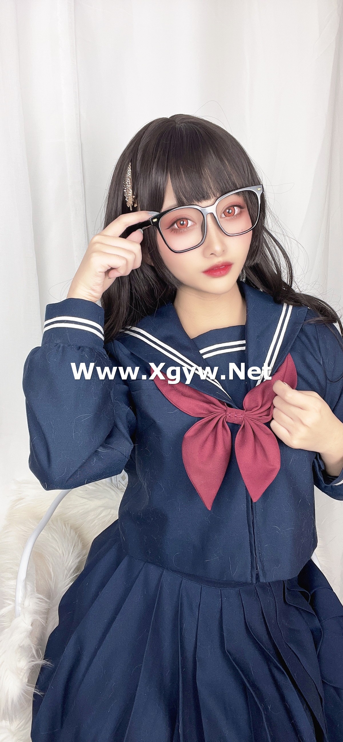 Xgyw.Net_动漫博主洛璃LoLiSAMA漫画主题私房脱学生制服露性感蕾丝内衣丰满诱惑写真113P