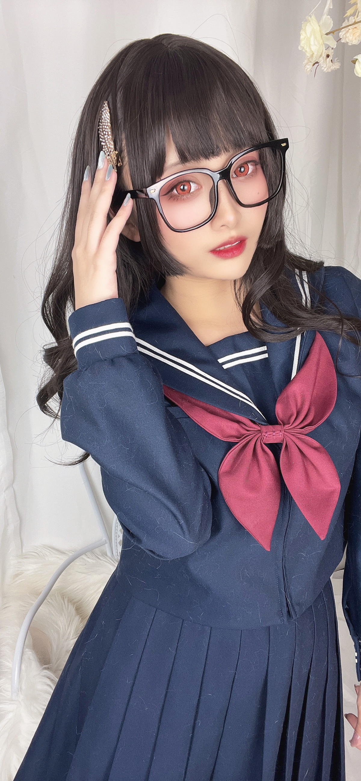 Xgyw.Net_动漫博主洛璃LoLiSAMA漫画主题私房脱学生制服露性感蕾丝内衣丰满诱惑写真113P