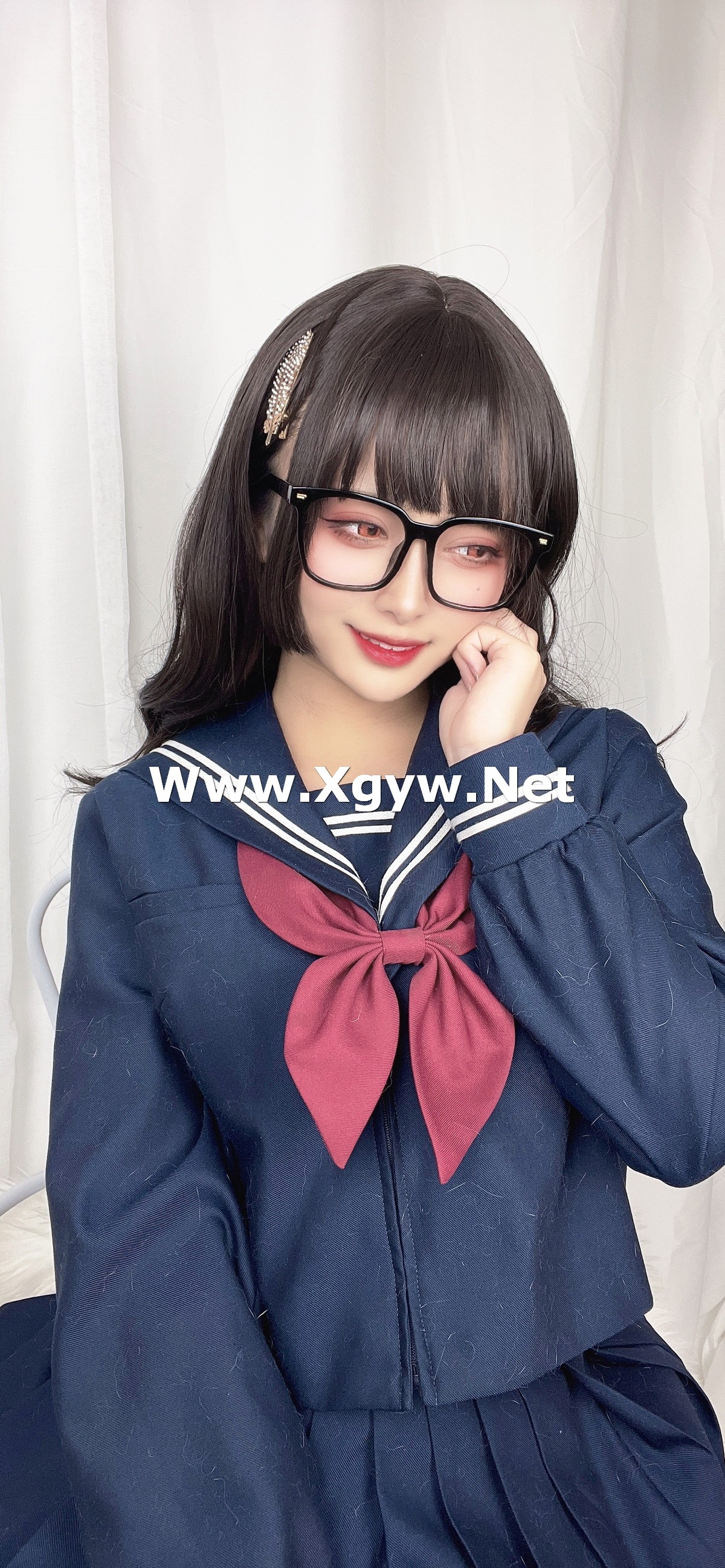 Xgyw.Net_动漫博主洛璃LoLiSAMA漫画主题私房脱学生制服露性感蕾丝内衣丰满诱惑写真113P