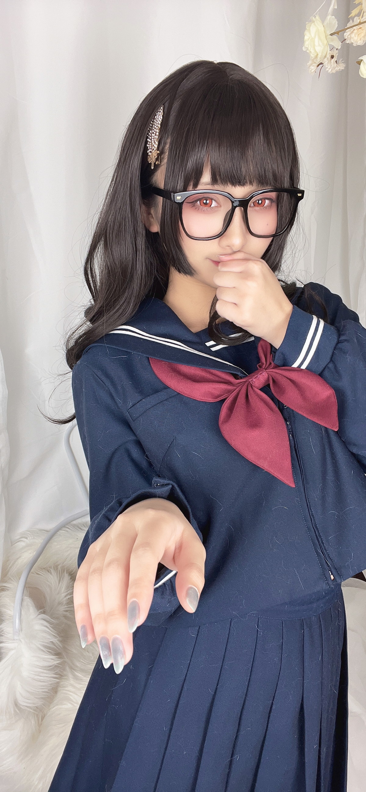 Xgyw.Net_动漫博主洛璃LoLiSAMA漫画主题私房脱学生制服露性感蕾丝内衣丰满诱惑写真113P