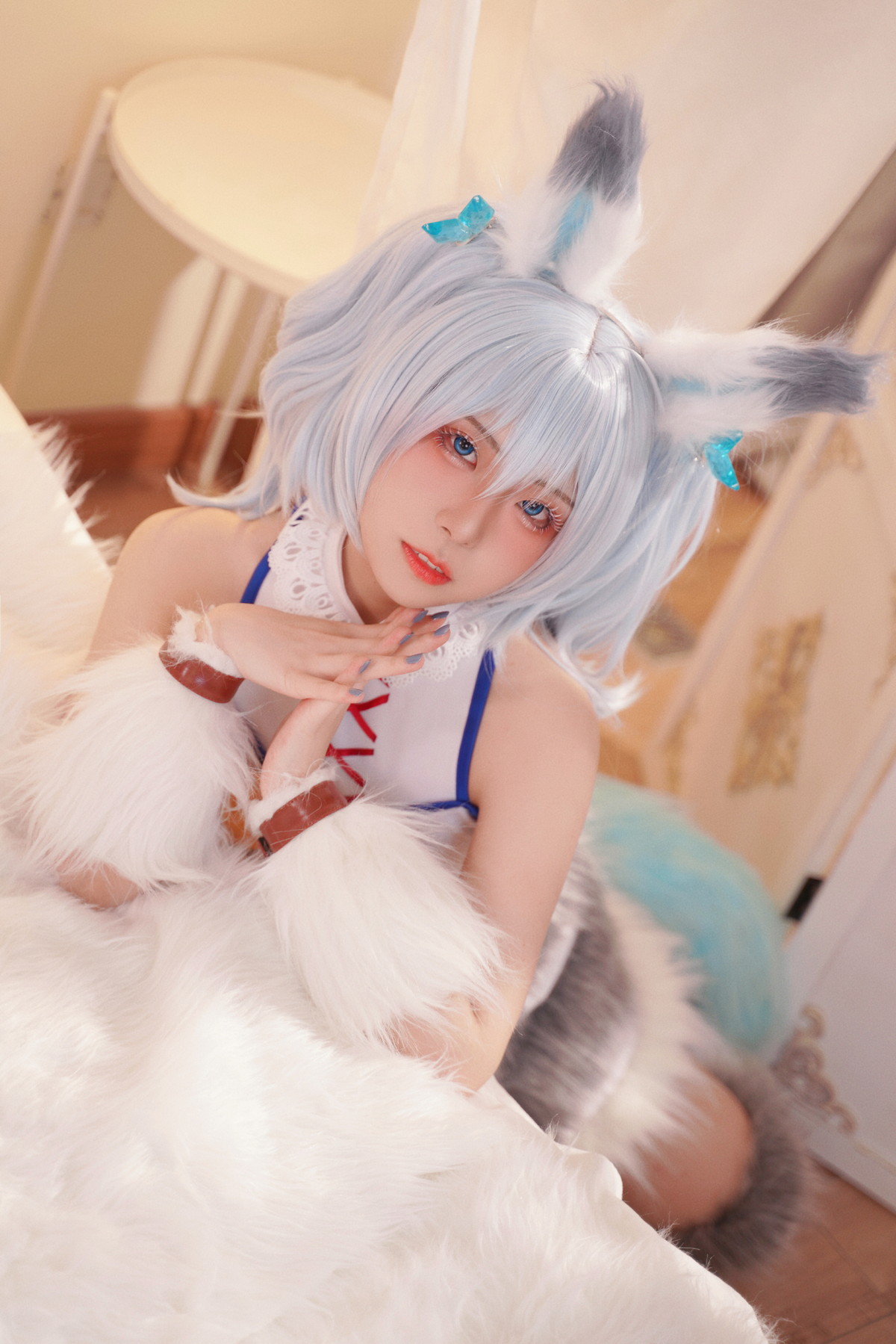 Xgyw.Net_微博美少女虎森森回复术士刹那主题私房床上性感服饰秀翘臀美腿迷人诱惑写真40P