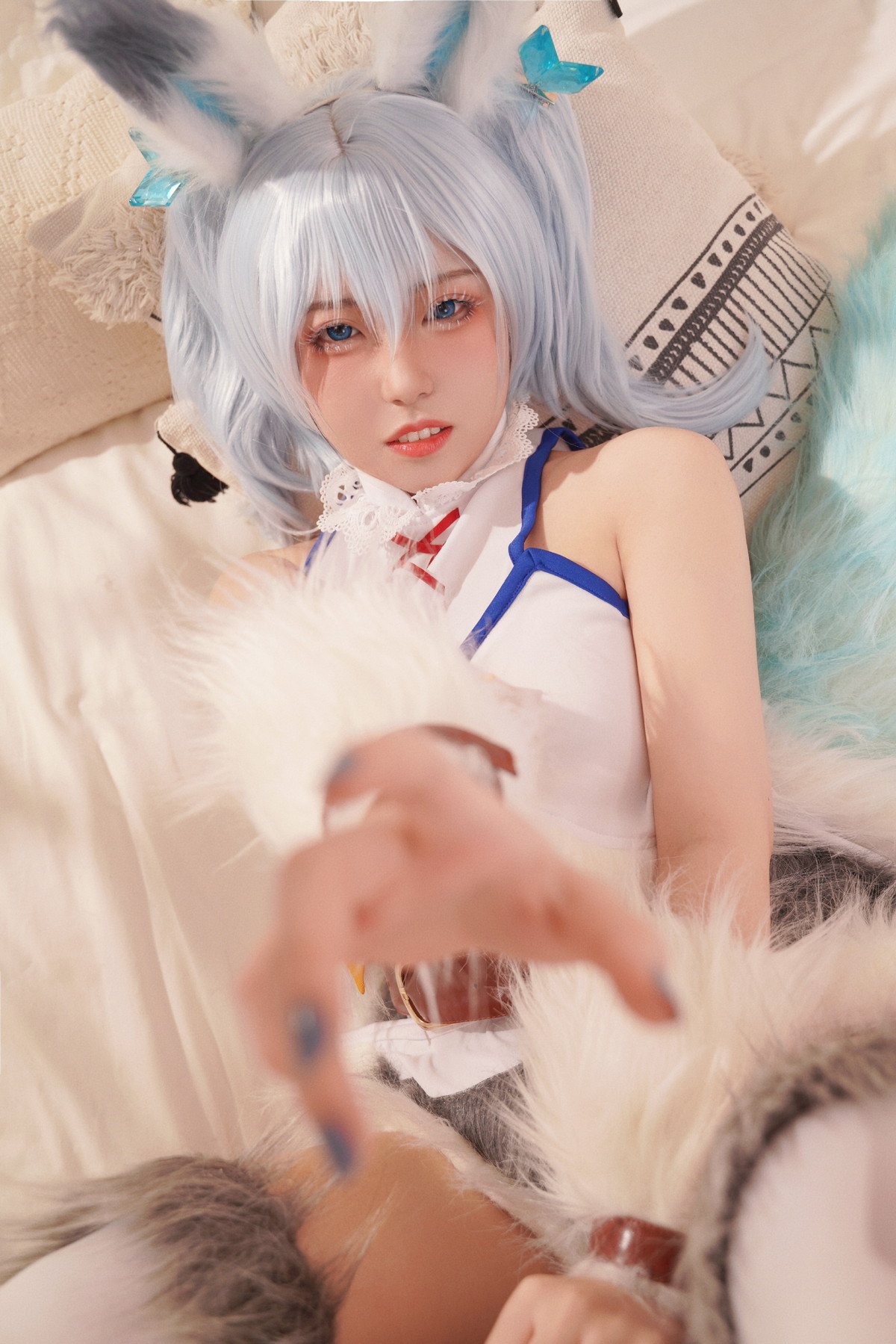 Xgyw.Net_微博美少女虎森森回复术士刹那主题私房床上性感服饰秀翘臀美腿迷人诱惑写真40P