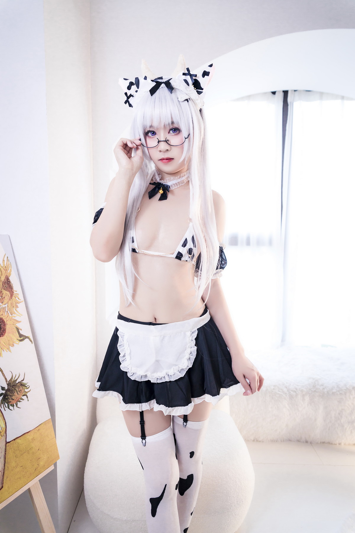 Xgyw.Net_Corer美女流年不停_w奶牛少女主题性感奶牛内衣配白丝吊袜秀完美身材诱惑写真52P