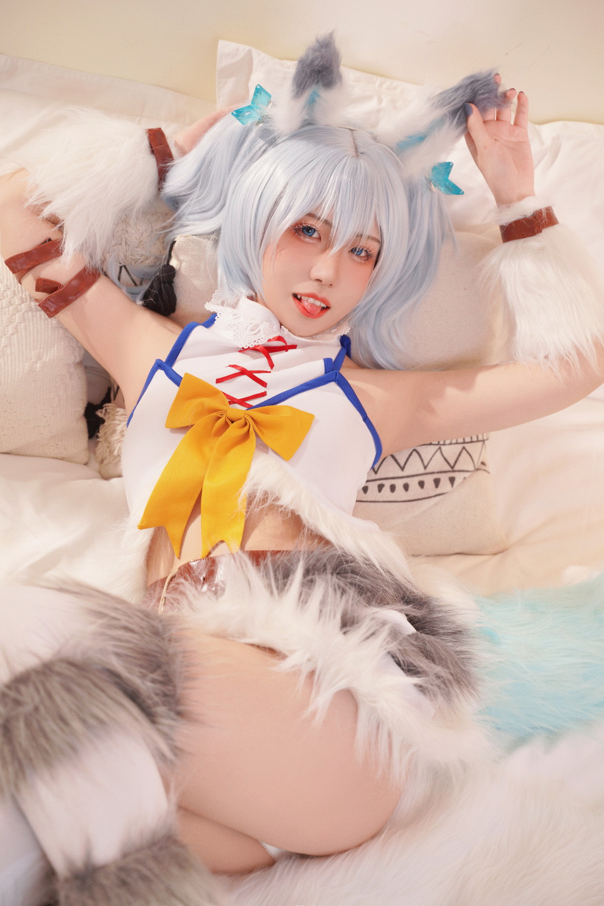 Xgyw.Net_微博美少女虎森森回复术士刹那主题私房床上性感服饰秀翘臀美腿迷人诱惑写真40P