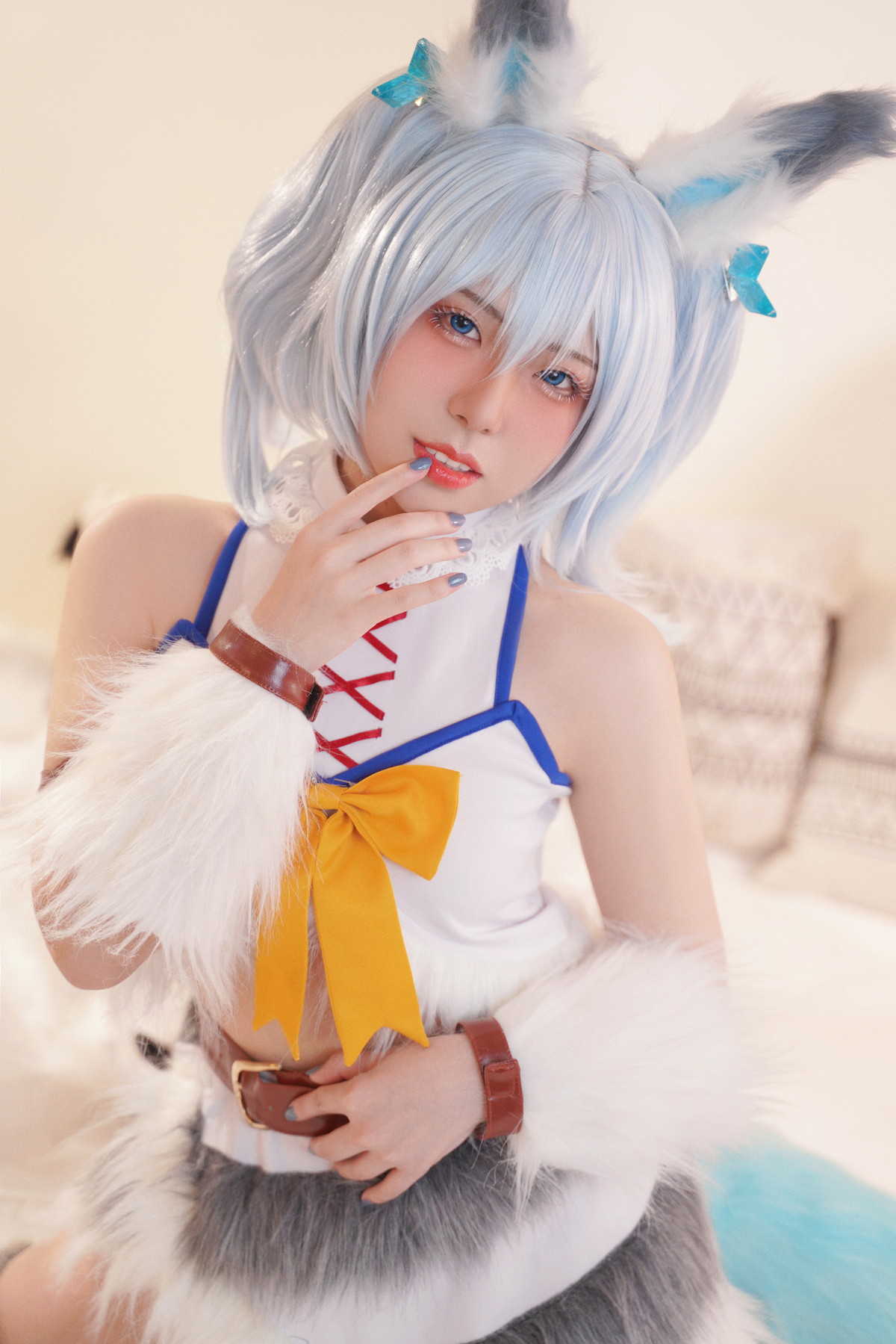 Xgyw.Net_微博美少女虎森森回复术士刹那主题私房床上性感服饰秀翘臀美腿迷人诱惑写真40P
