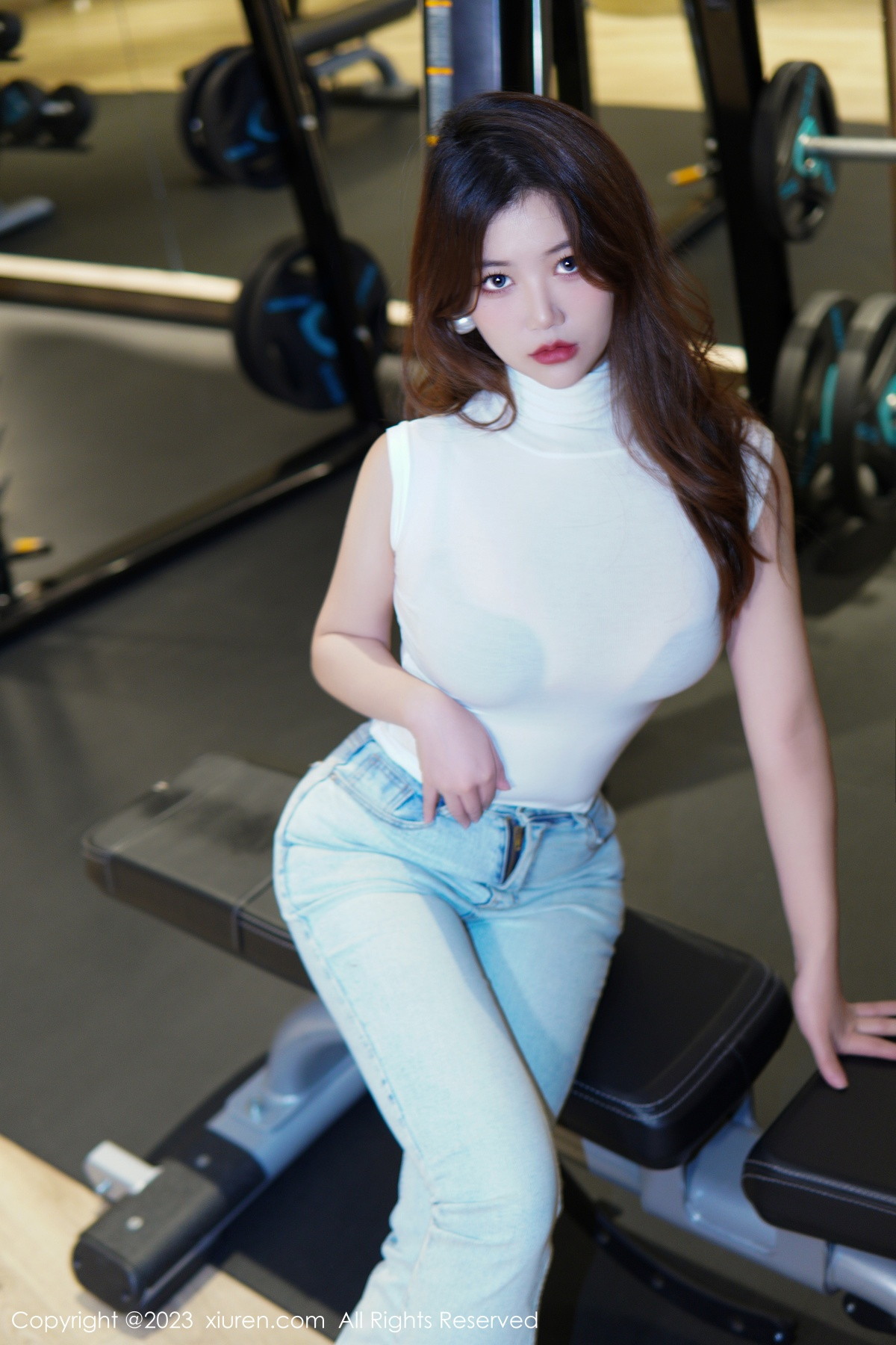 Xgyw.Net_XiuRen第6102期_模特奈奈子健身房剧情性感半透上衣配超薄无内肉丝惹火诱惑写真80P