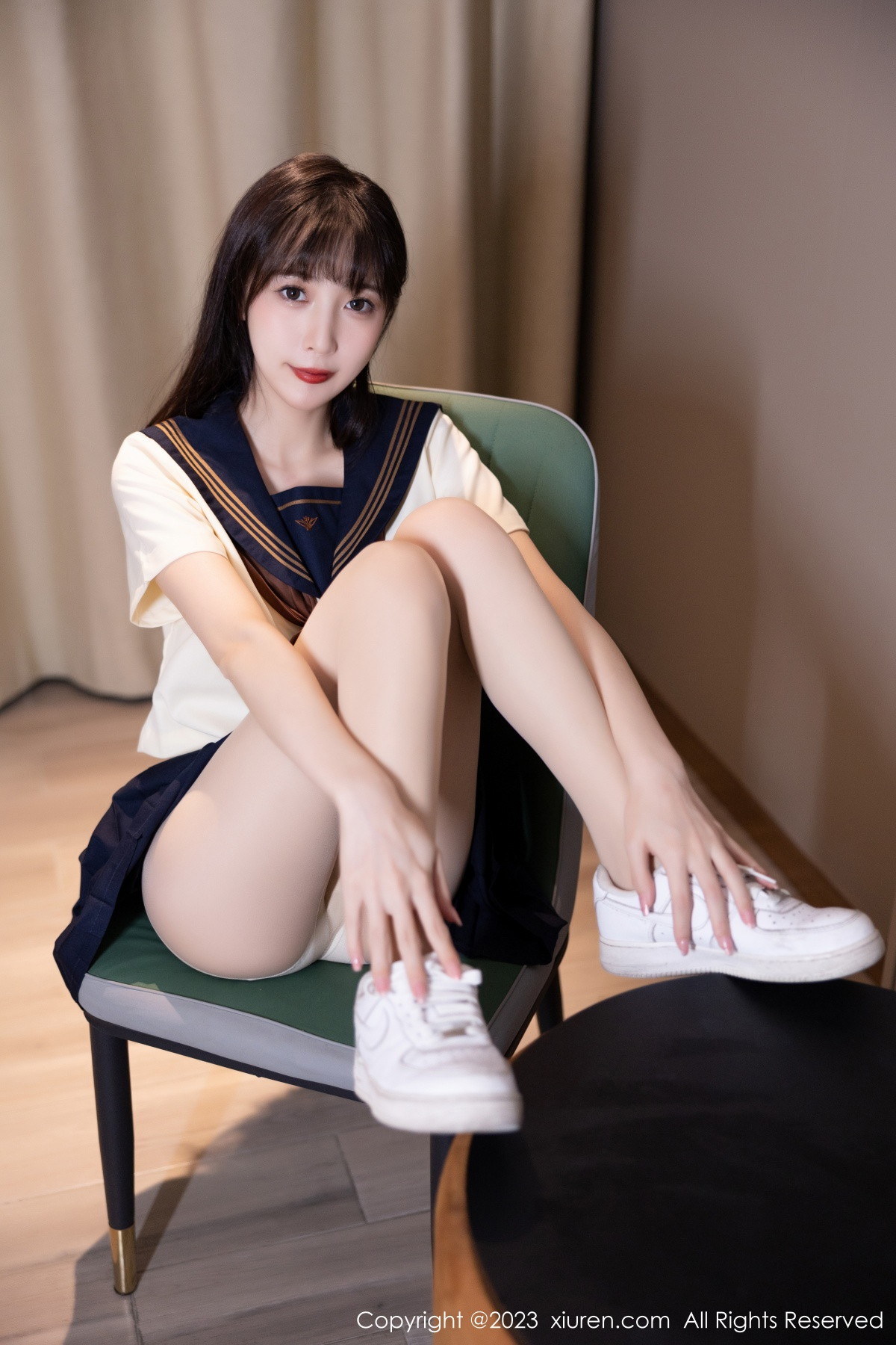 Xgyw.Net_XiuRen第6126期_模特林星阑海南岛旅拍脱学妹制服露白色内衣原色丝袜诱惑写真81P