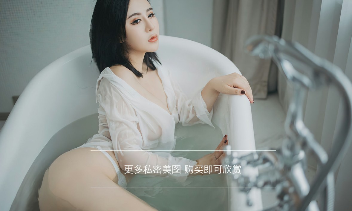 Xgyw.Net_[Ugirls爱尤物]No.2499_模特伊诺私房低胸吊裙 浴室白衬衫湿身秀丰满身材诱惑写真35P
