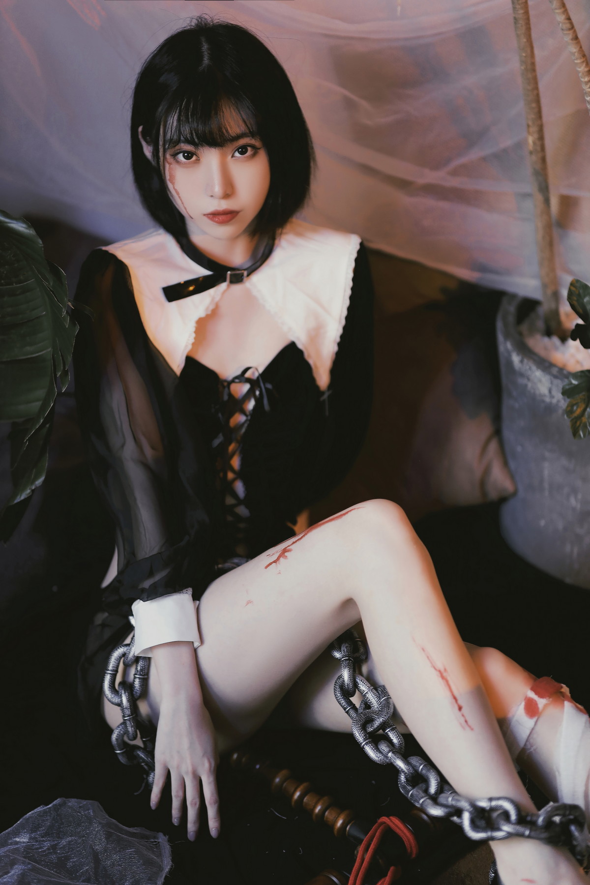 Xgyw.Net_网络美女许岚修女创作主题私房性感黑色修女服饰秀白嫩美腿撩人诱惑写真40P