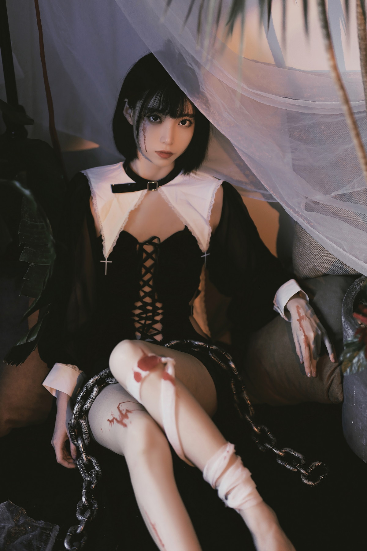 Xgyw.Net_网络美女许岚修女创作主题私房性感黑色修女服饰秀白嫩美腿撩人诱惑写真40P
