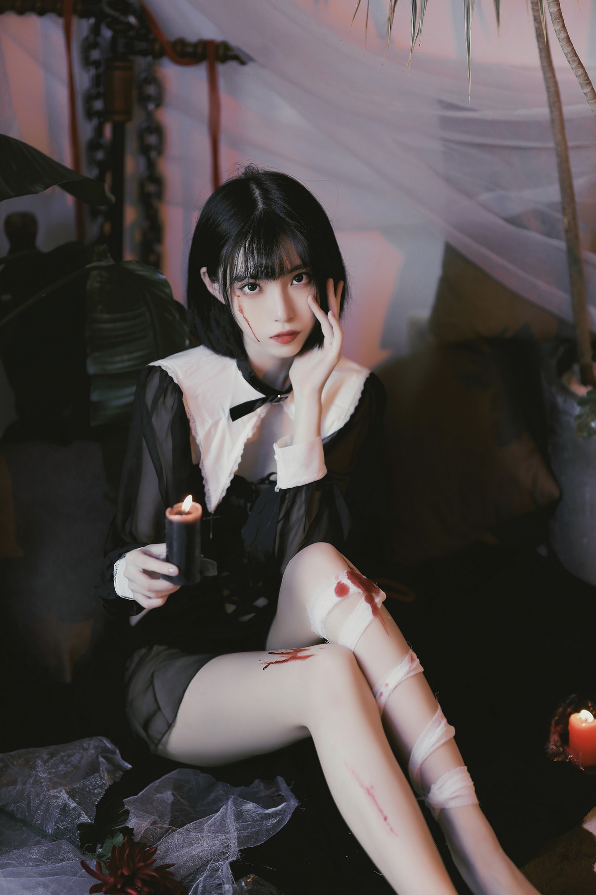 Xgyw.Net_网络美女许岚修女创作主题私房性感黑色修女服饰秀白嫩美腿撩人诱惑写真40P