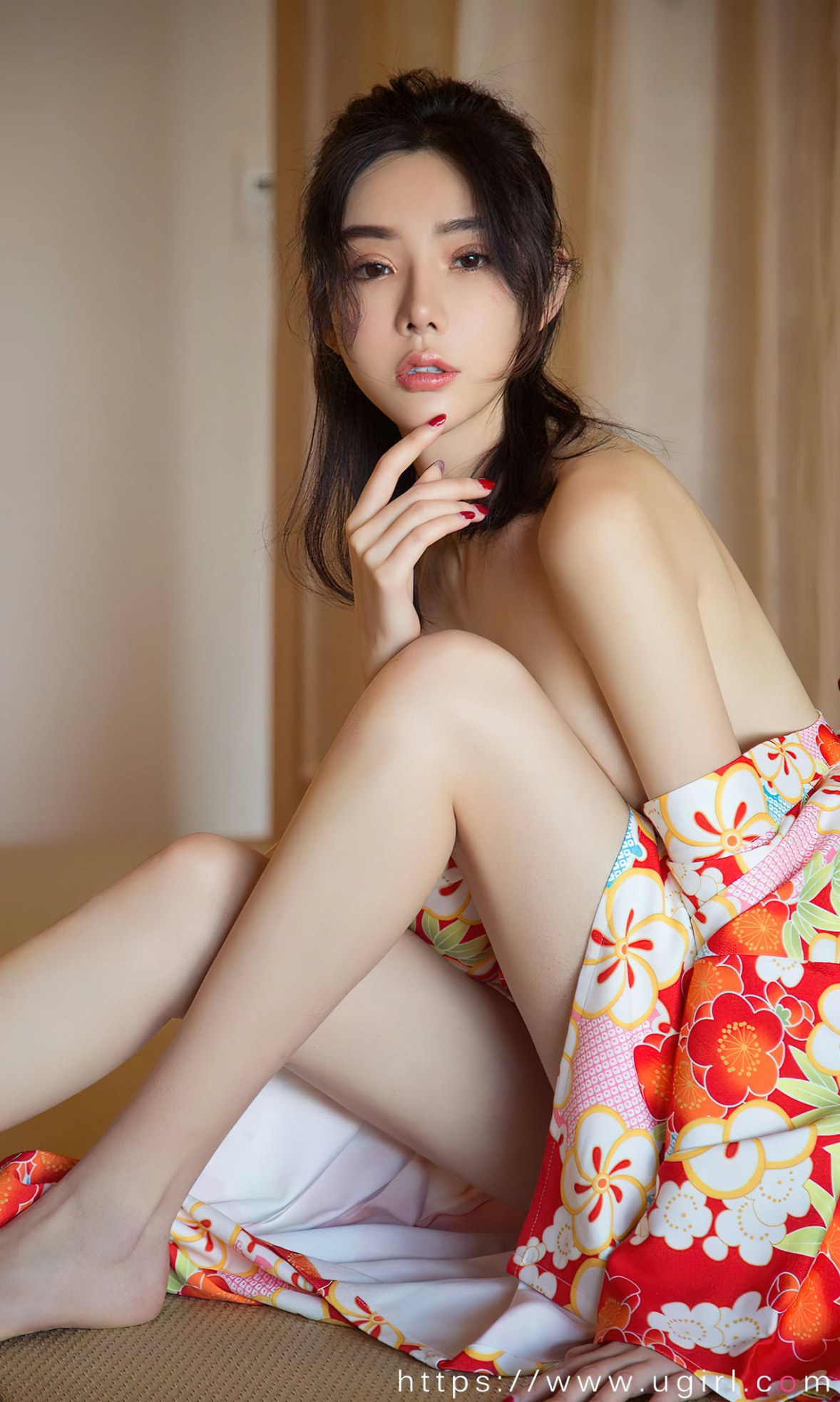 Xgyw.Net_[Ugirls爱尤物]No.2498_模特萌琪琪私房性感花色日系和服半脱秀白嫩肌肤迷人诱惑写真35P