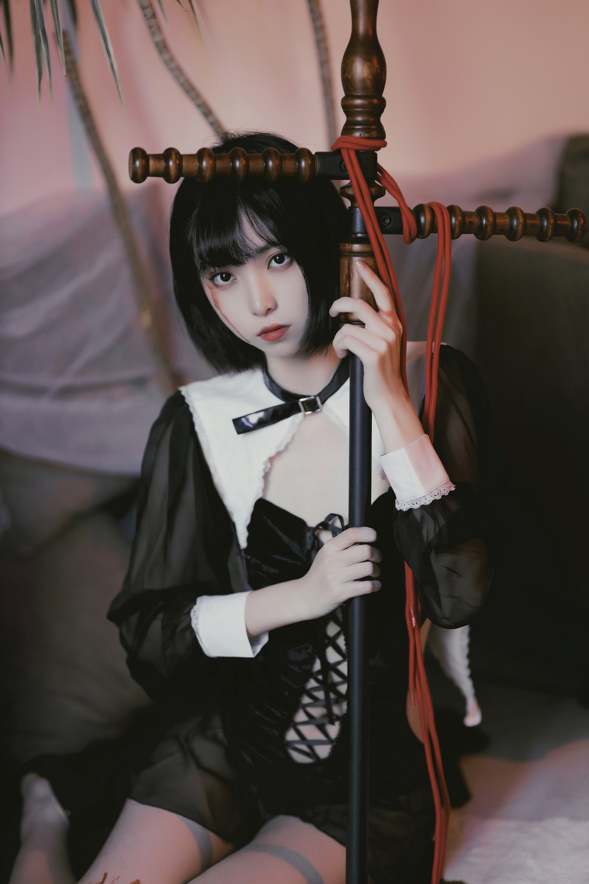 Xgyw.Net_网络美女许岚修女创作主题私房性感黑色修女服饰秀白嫩美腿撩人诱惑写真40P